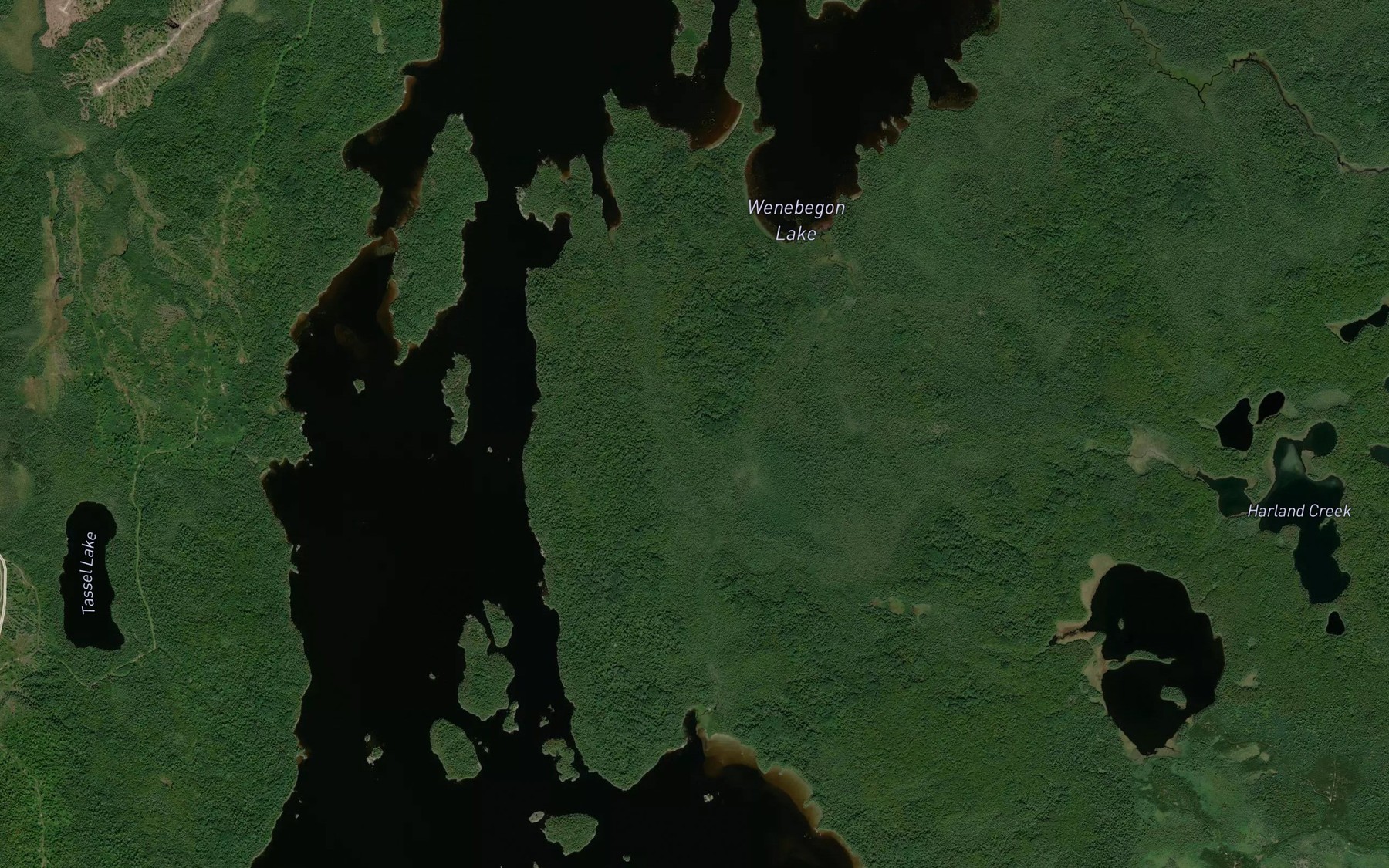 Satellite map of the Harland Creek