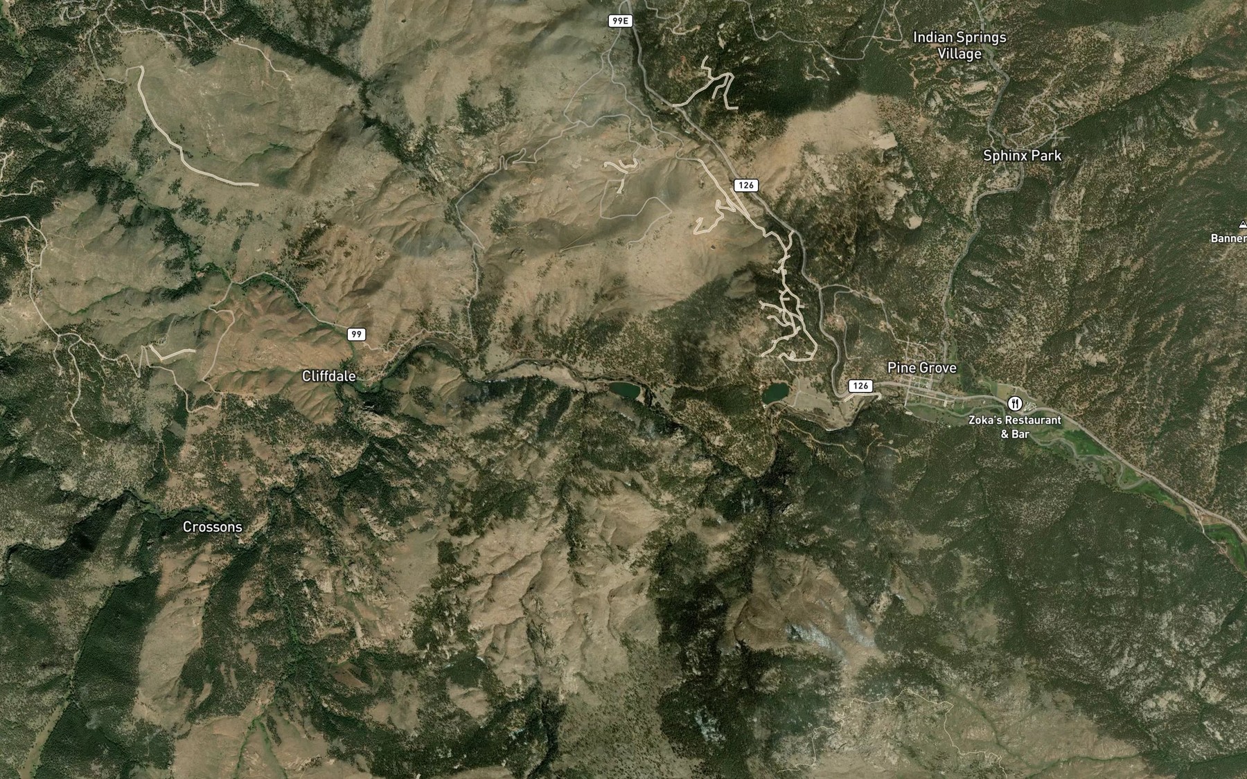 Satellite map of the Baehr Reservoir
