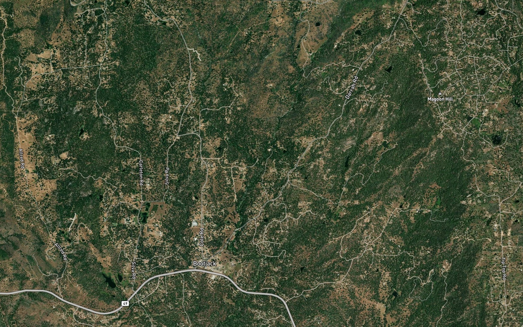 Satellite map of the Snow Creek