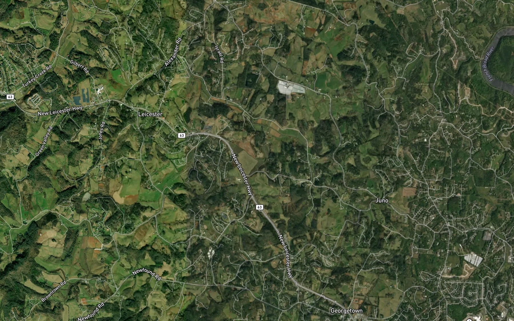 Satellite map of the Gouches Branch