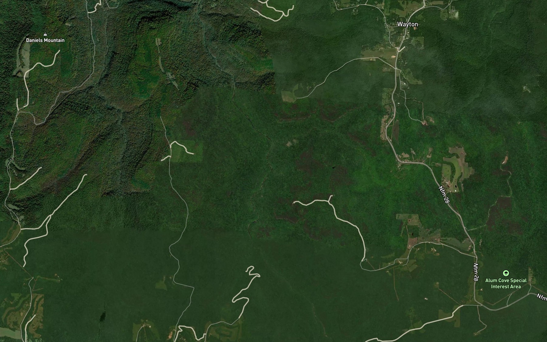 Satellite map of the Panther Branch