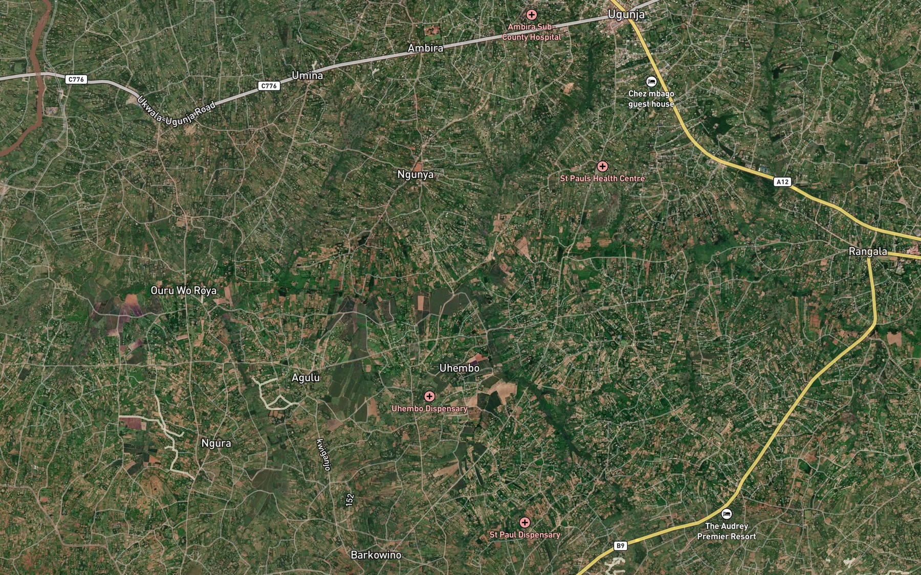 Satellite map of the Sese