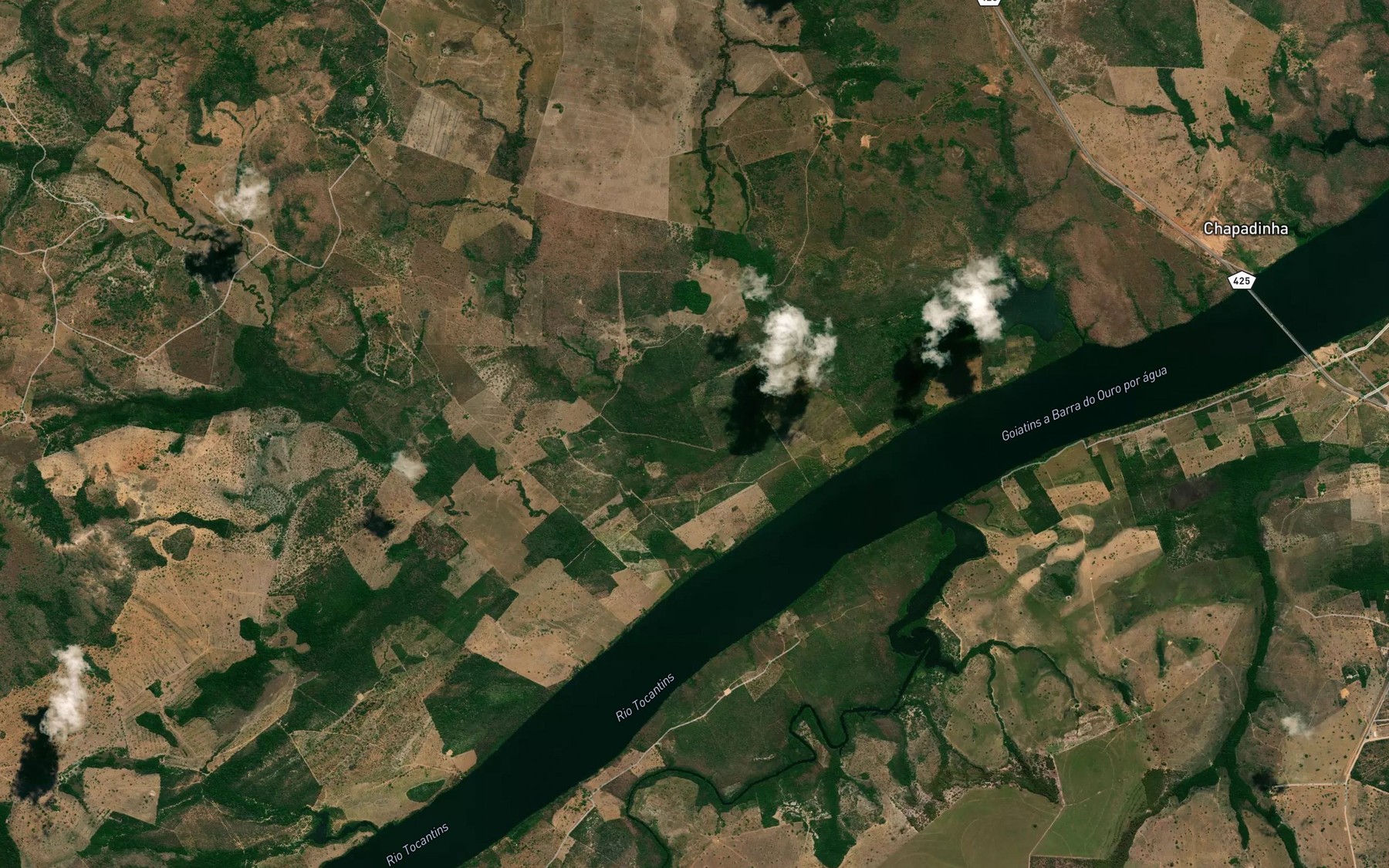 Satellite map of the Corrego Pau-d'Arco