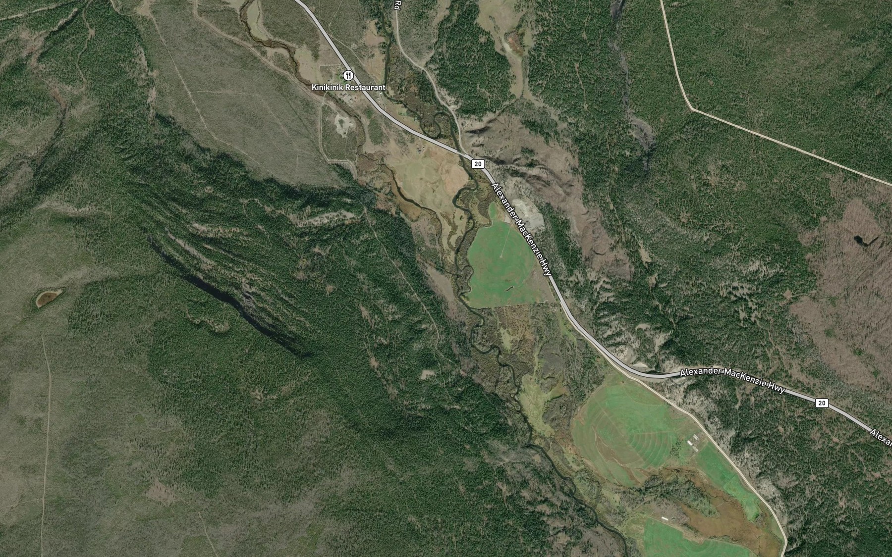 Satellite map of the Chilanko River