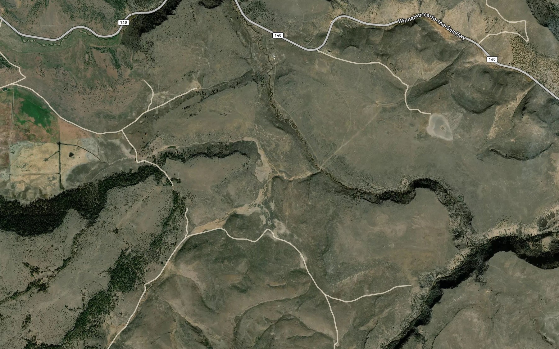 Satellite map of the Crane Creek