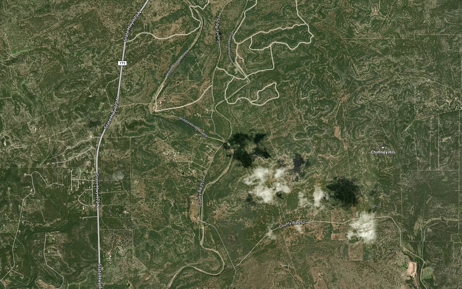 Satellite map of the East Verde Creek