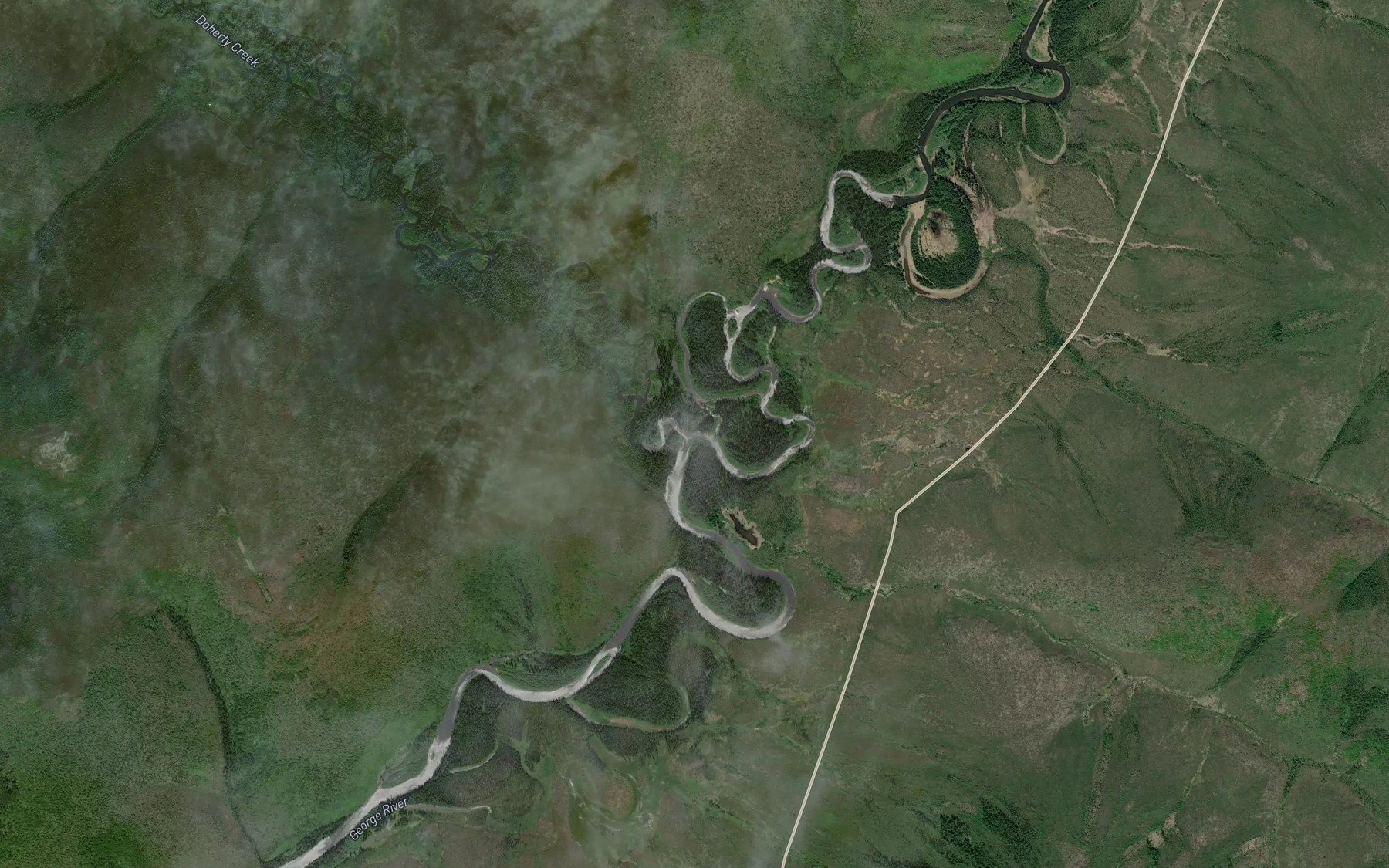 Satellite map of the Michigan Creek