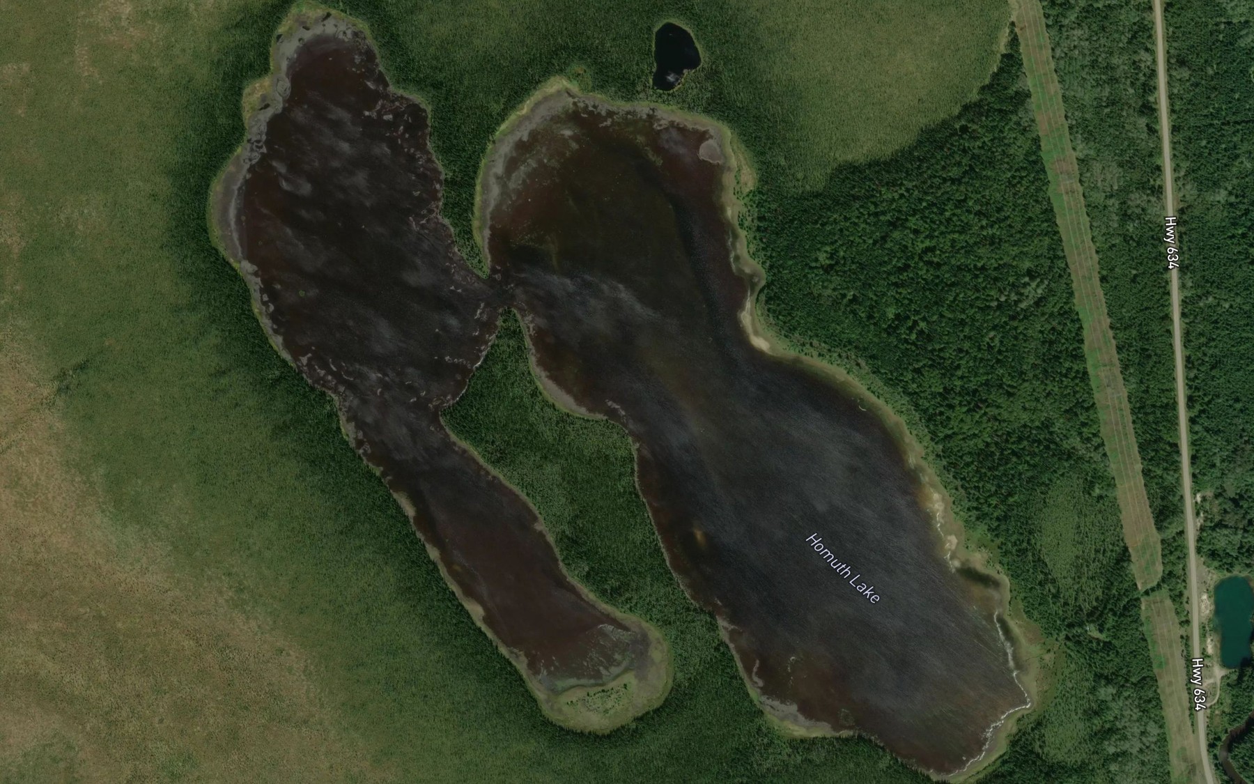 Satellite map of the Homuth Lake