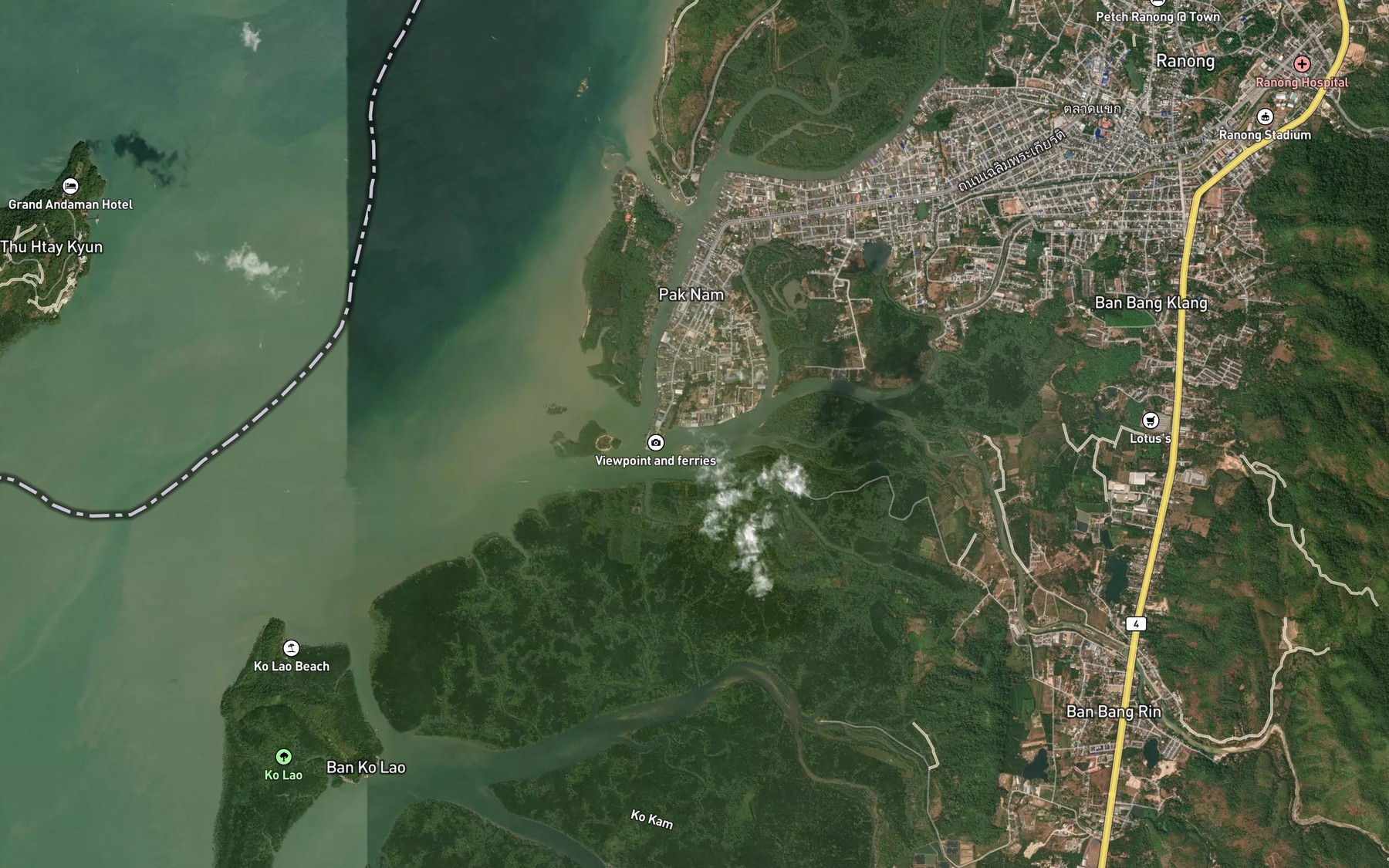 Satellite map of the Khlong Ranong