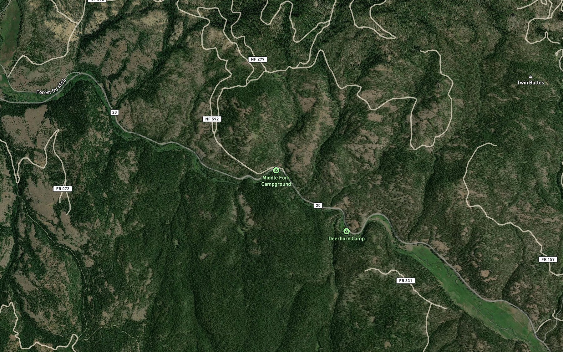 Satellite map of the Murdock Creek