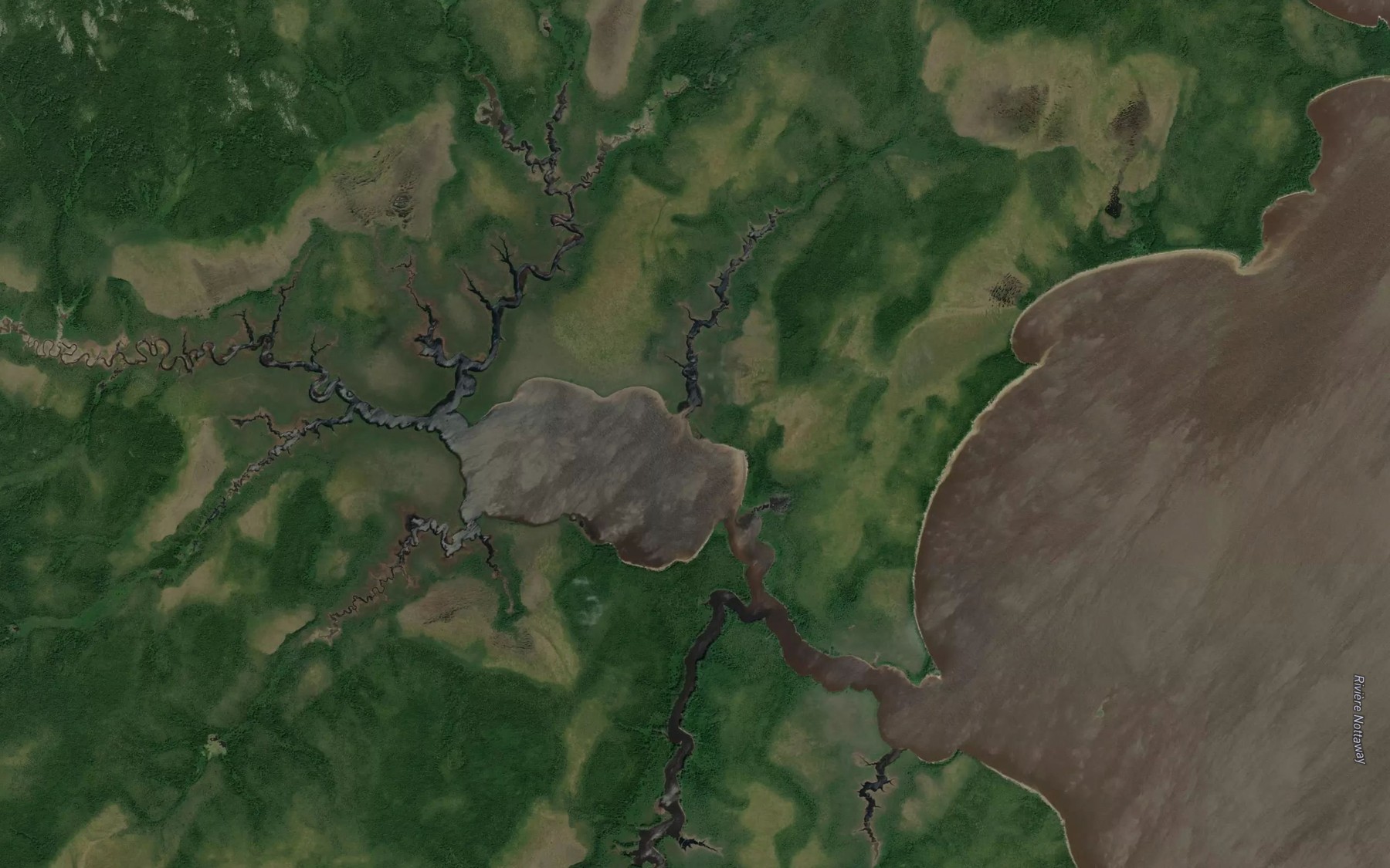 Satellite map of the Riviere Natchiowatchouan