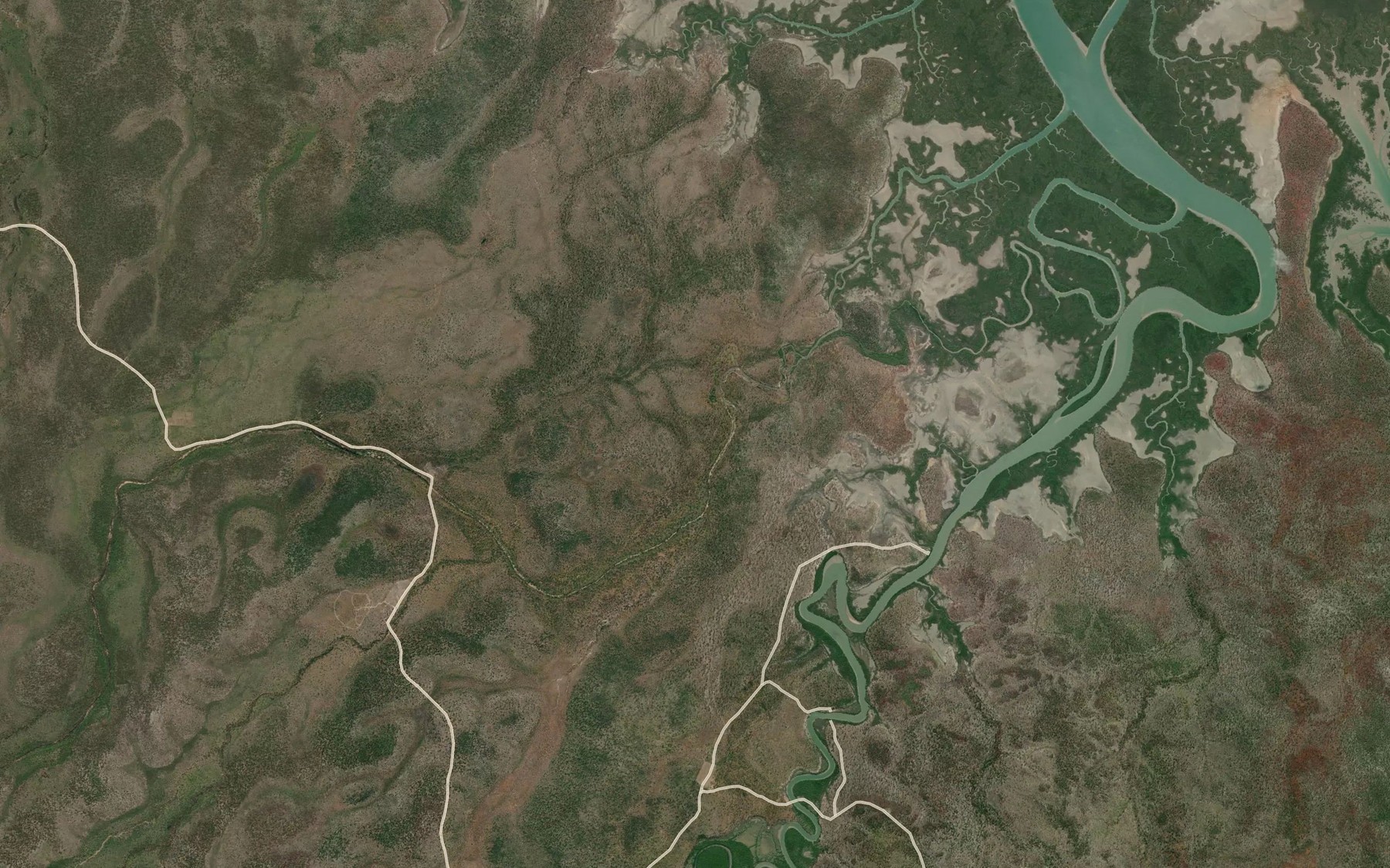 Satellite map of the Oaky Creek