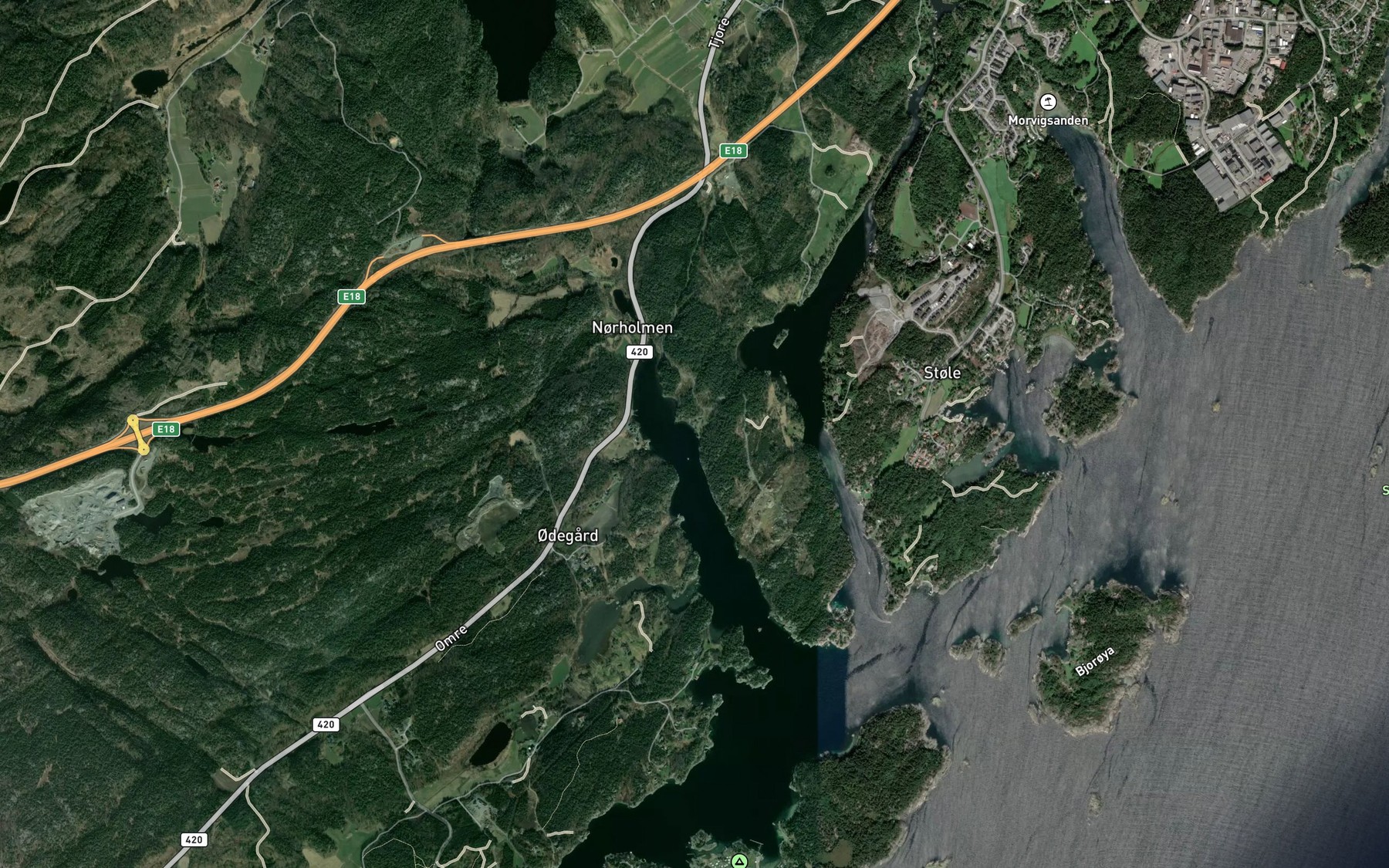 Satellite map of the Sorvika