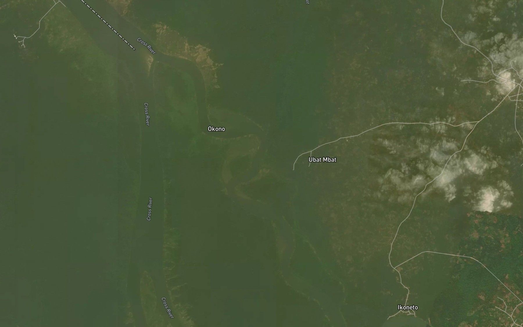 Satellite map of the Odot Creek