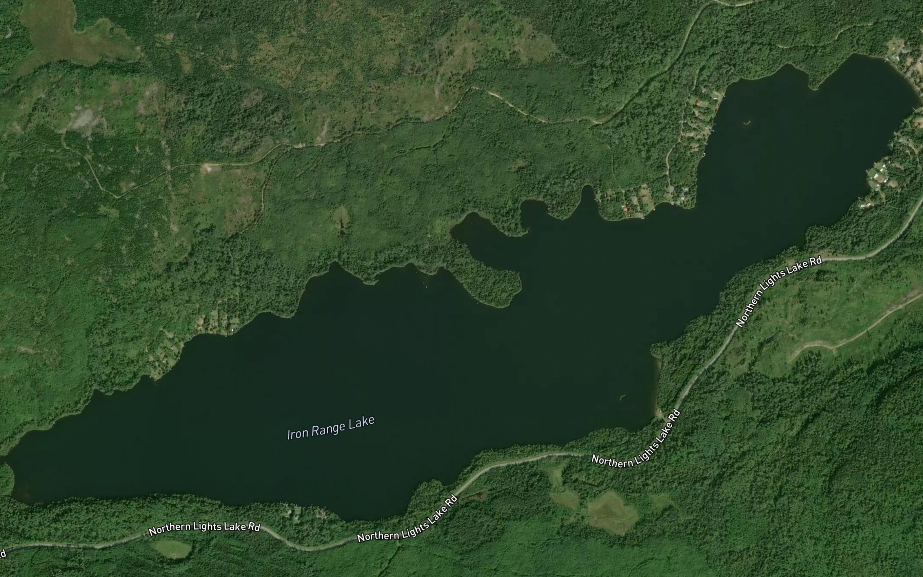 Satellite map of the Iron Range Lake