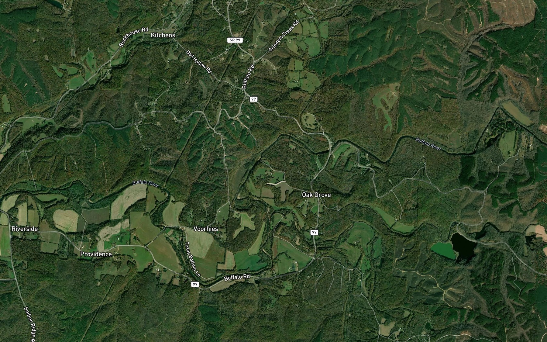 Satellite map of the Davis Bend