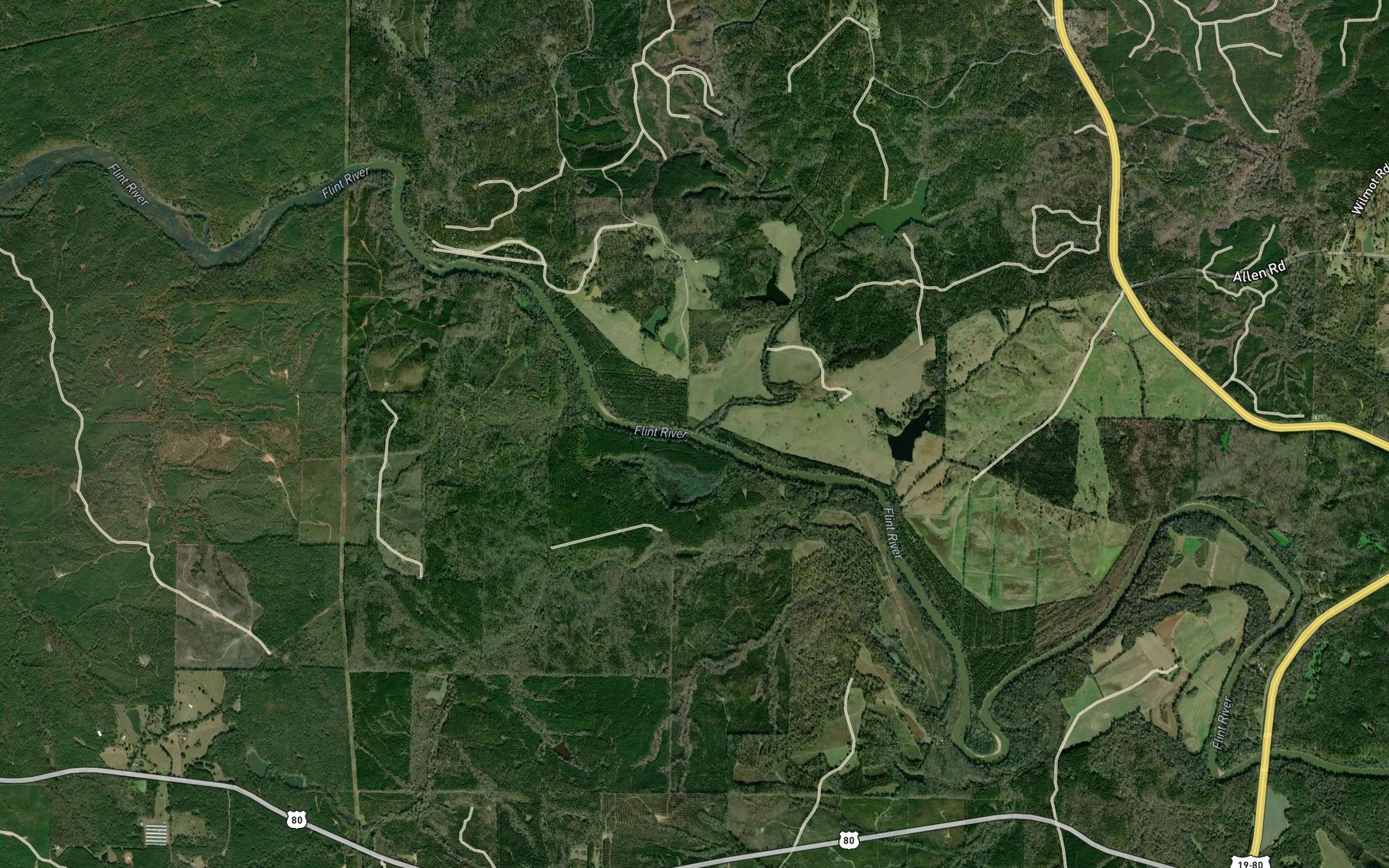 Satellite map of the Swift Creek