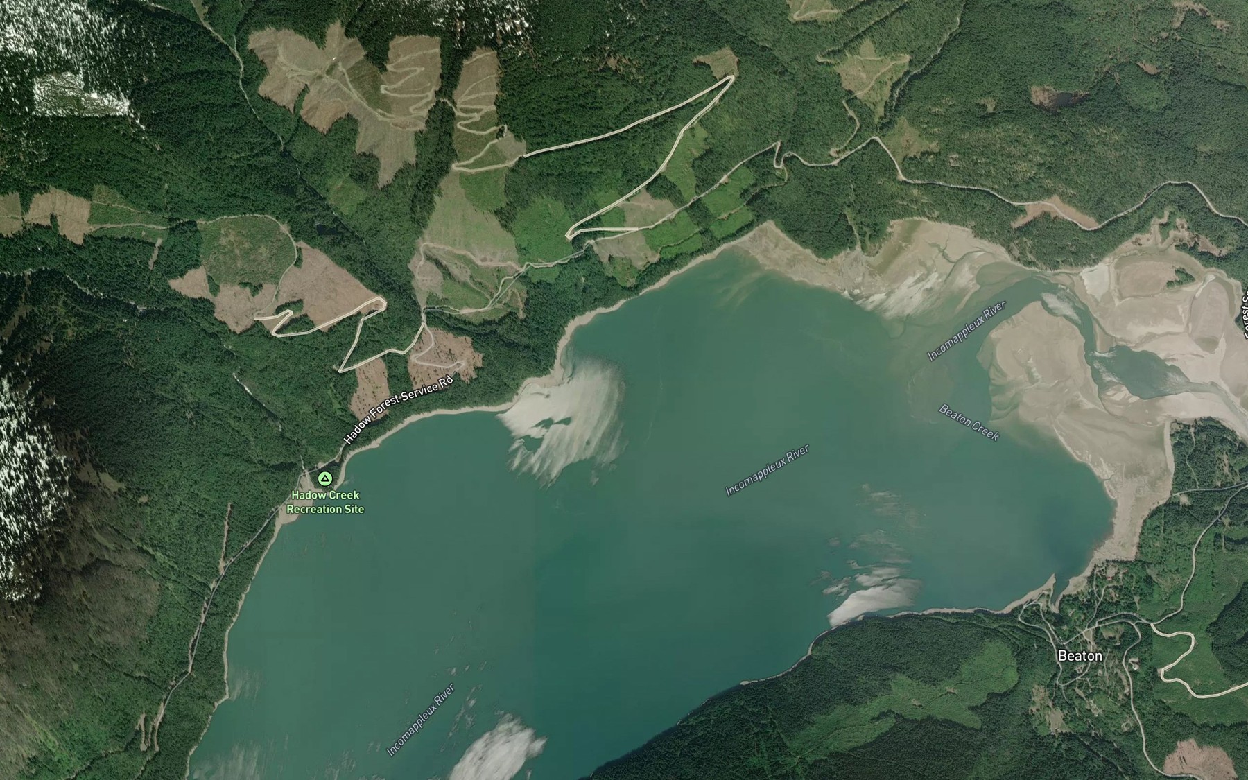 Satellite map of the Comaplix Creek