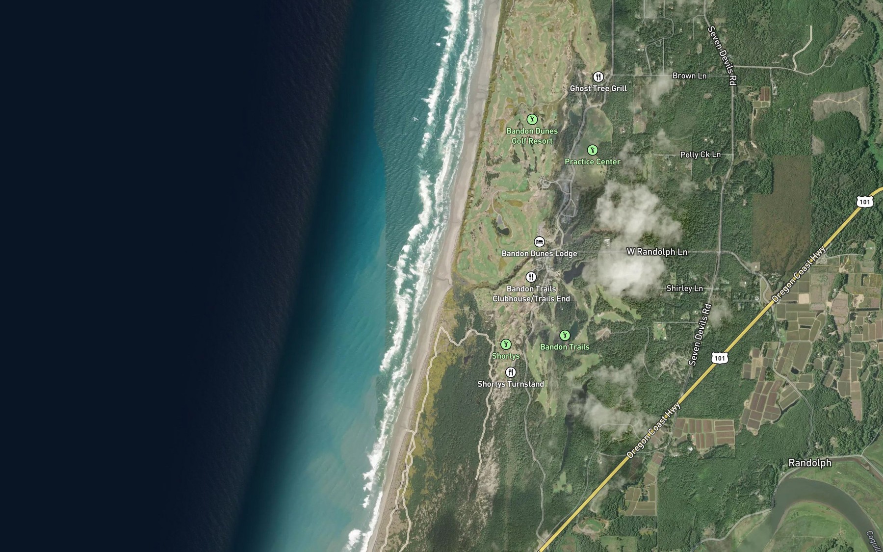 Satellite map of the Cut Creek