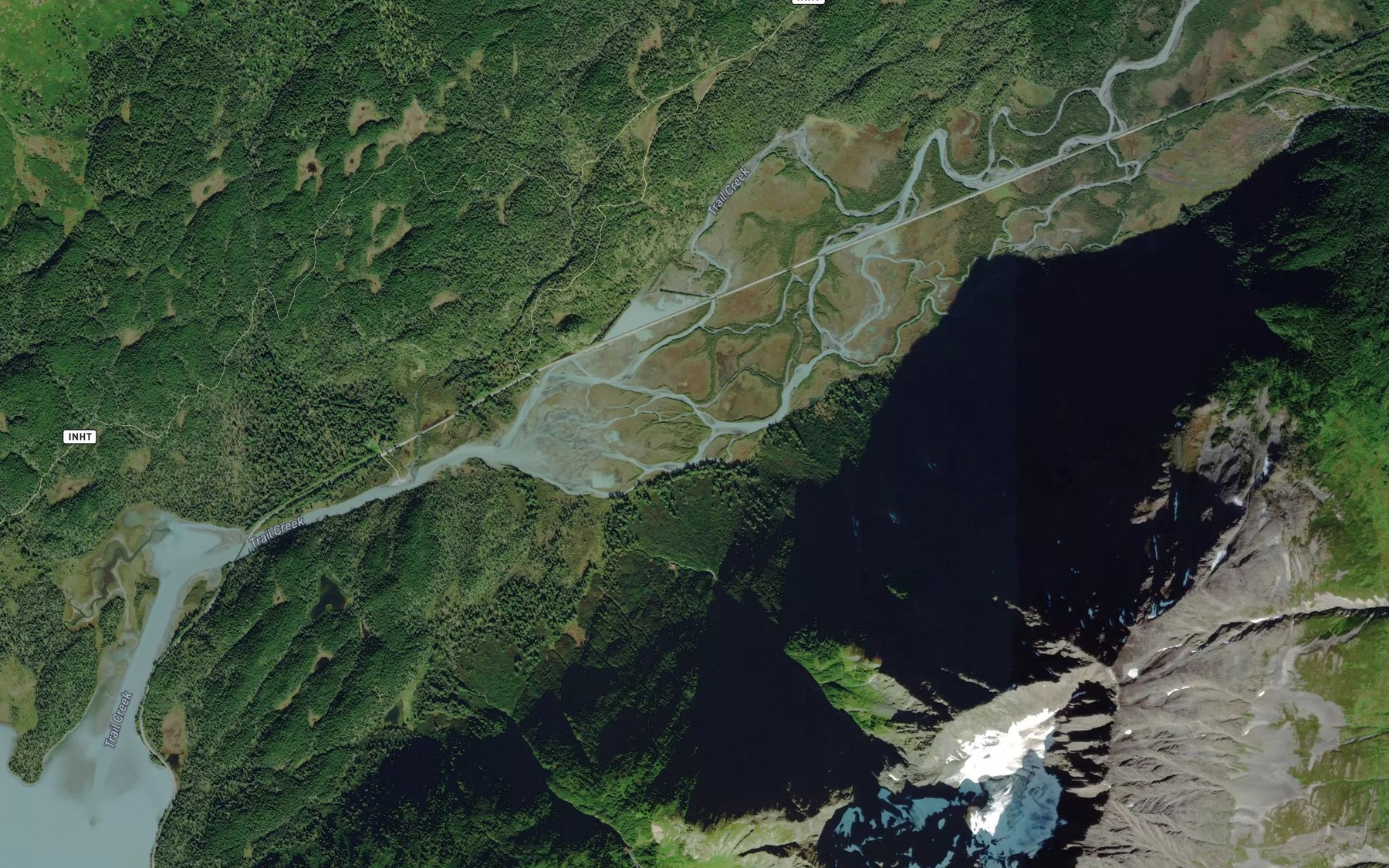 Satellite map of the Trail Creek