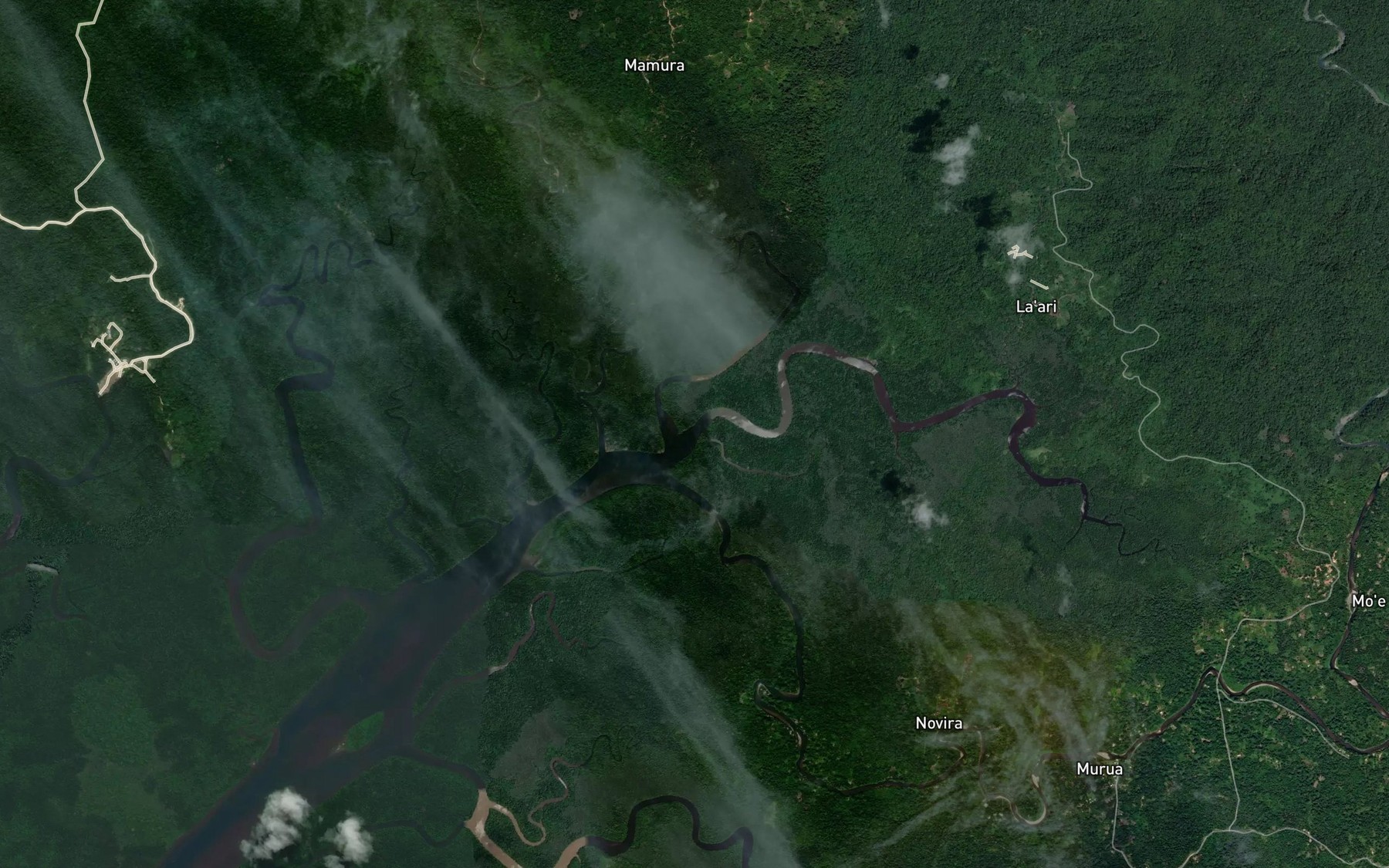 Satellite map of the Muruwaie River
