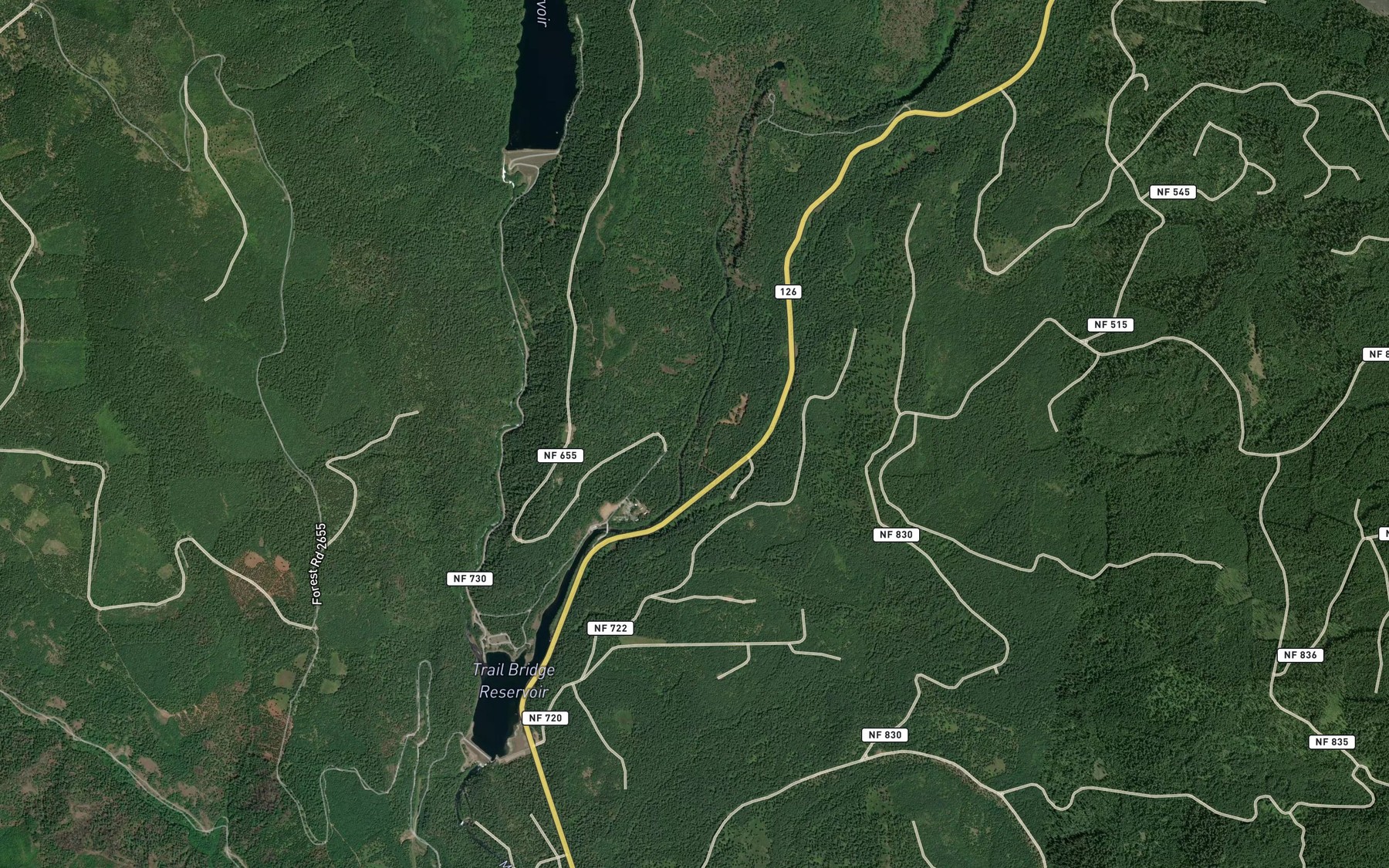 Satellite map of the Kink Creek