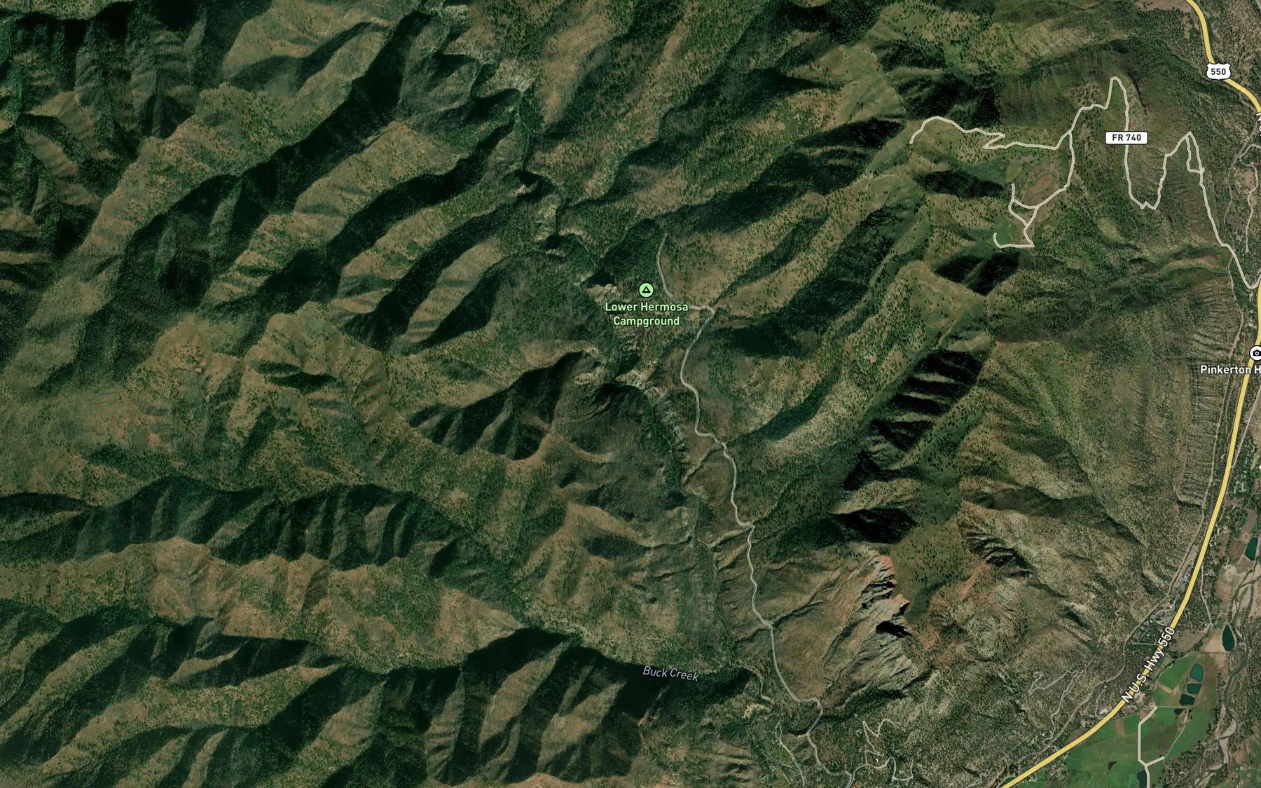 Satellite map of the Big Spring Creek