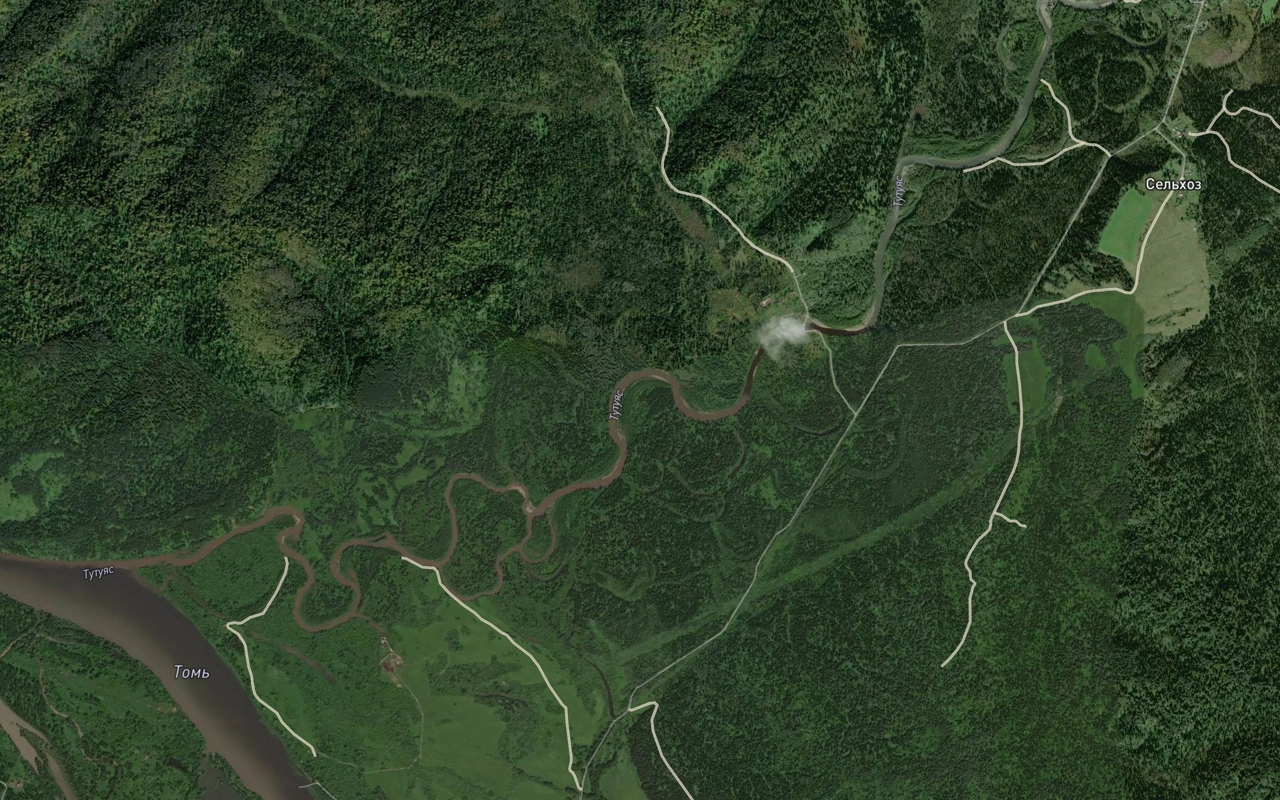 Satellite map of the Nizhniy Kiyzak