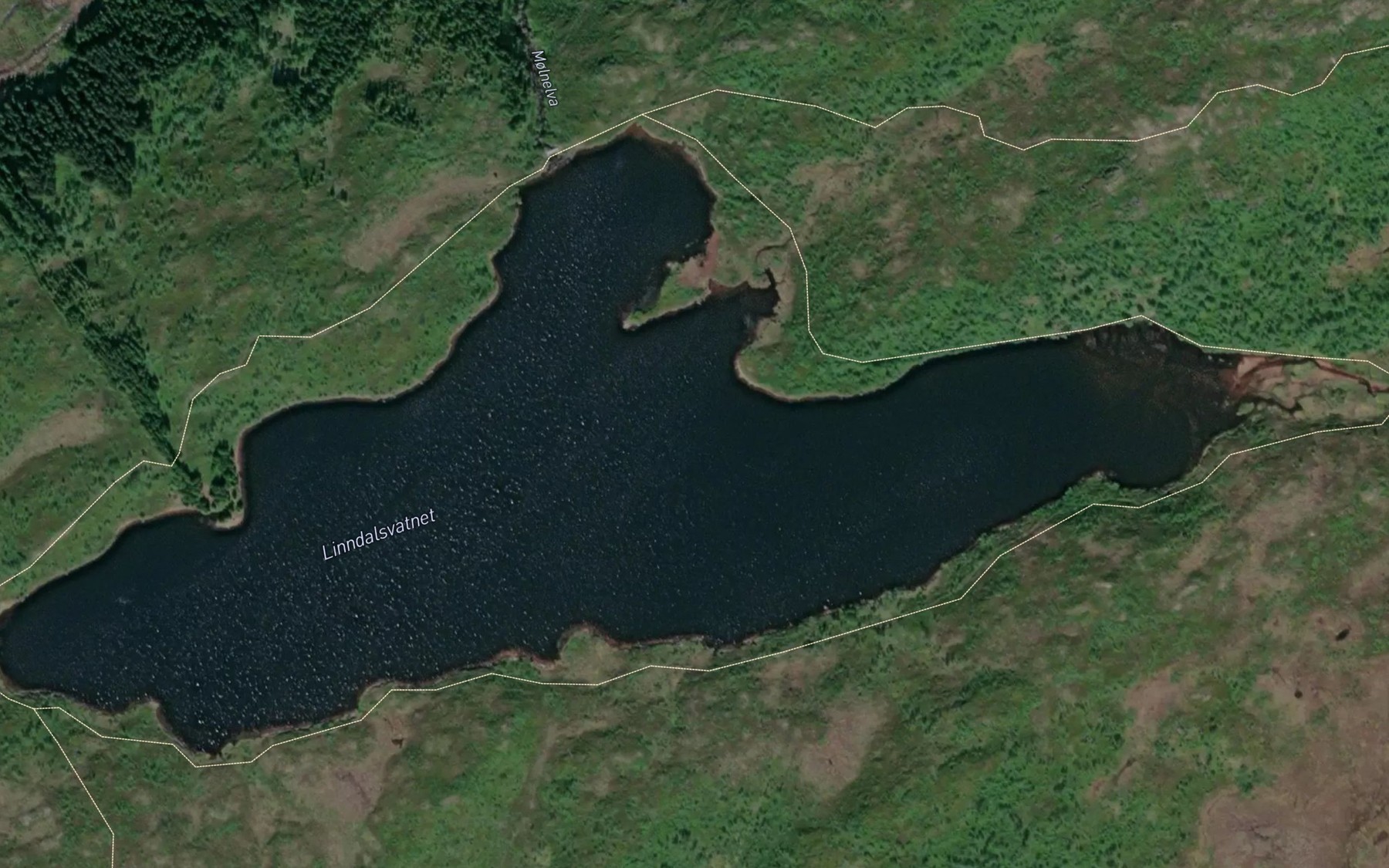 Satellite map of the Linddalsvatnet