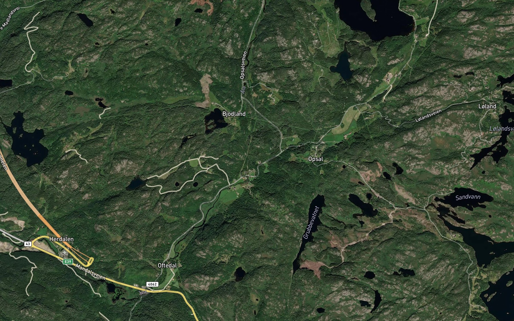 Satellite map of the Kleivfossen