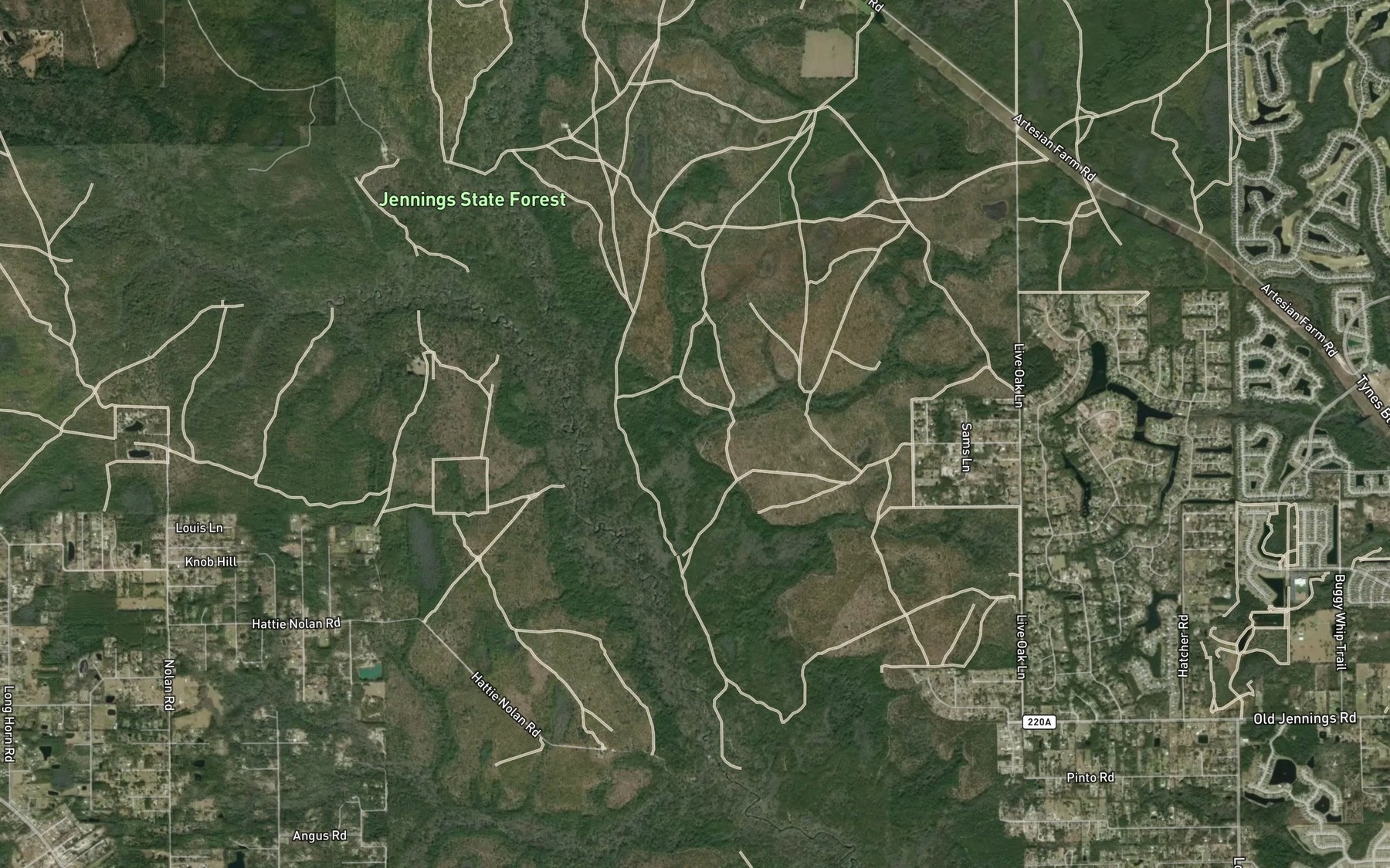 Satellite map of the Wheeler Branch