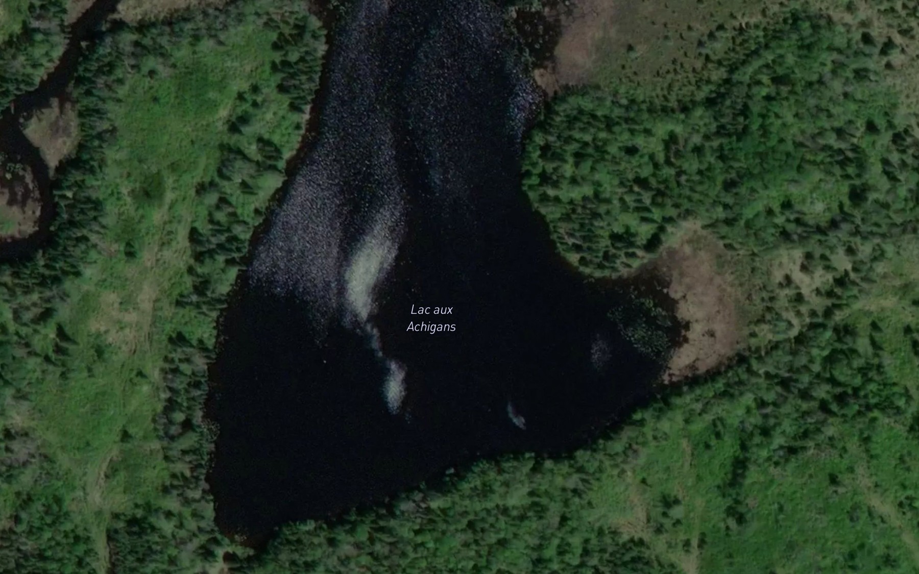 Satellite map of the Lac aux Achigans