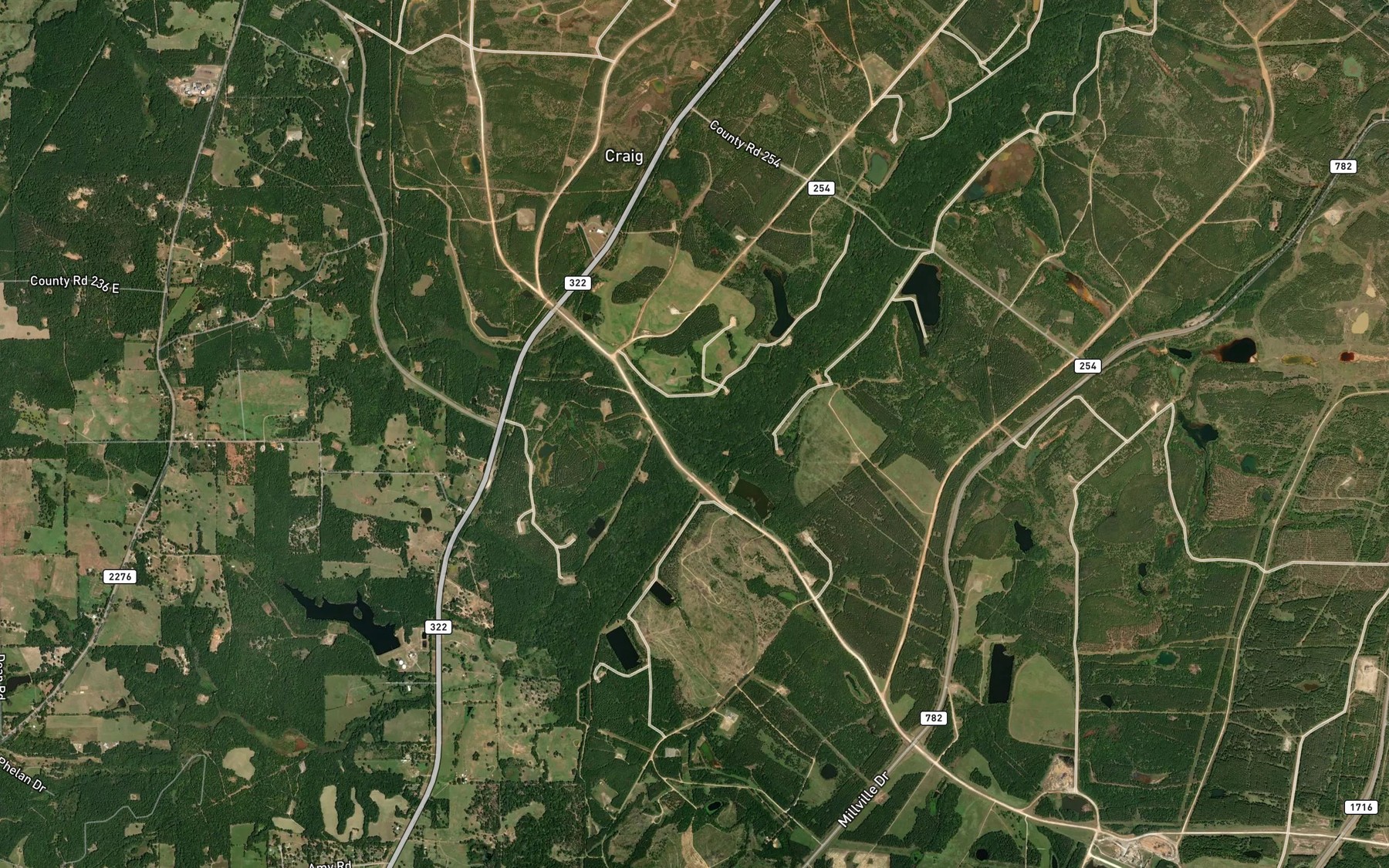 Satellite map of the Dogwood Creek