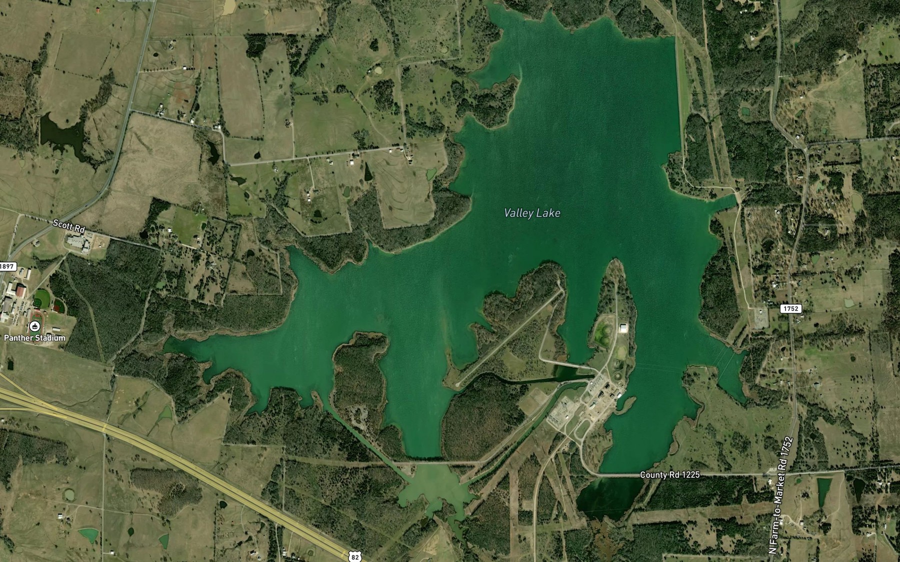 Satellite map of the Valley Lake