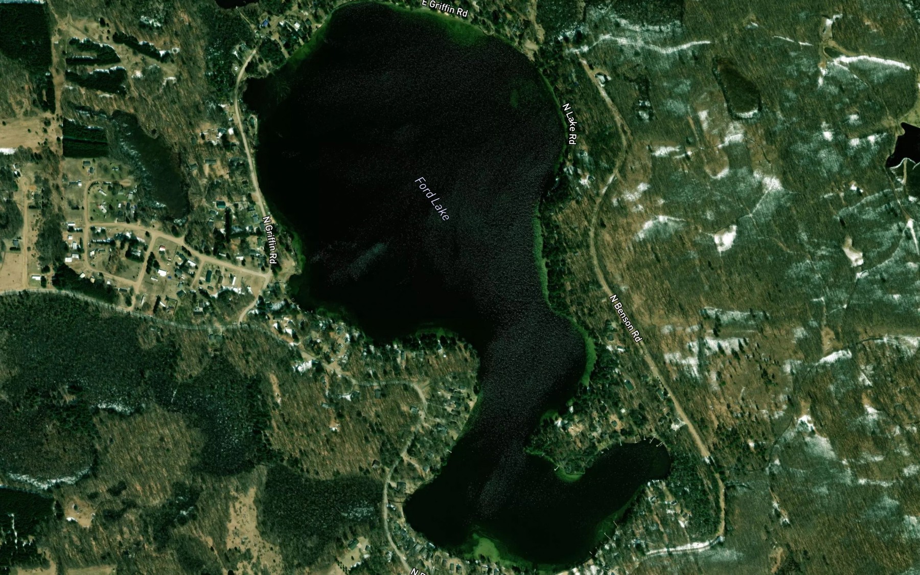 Satellite map of the Ford Lake