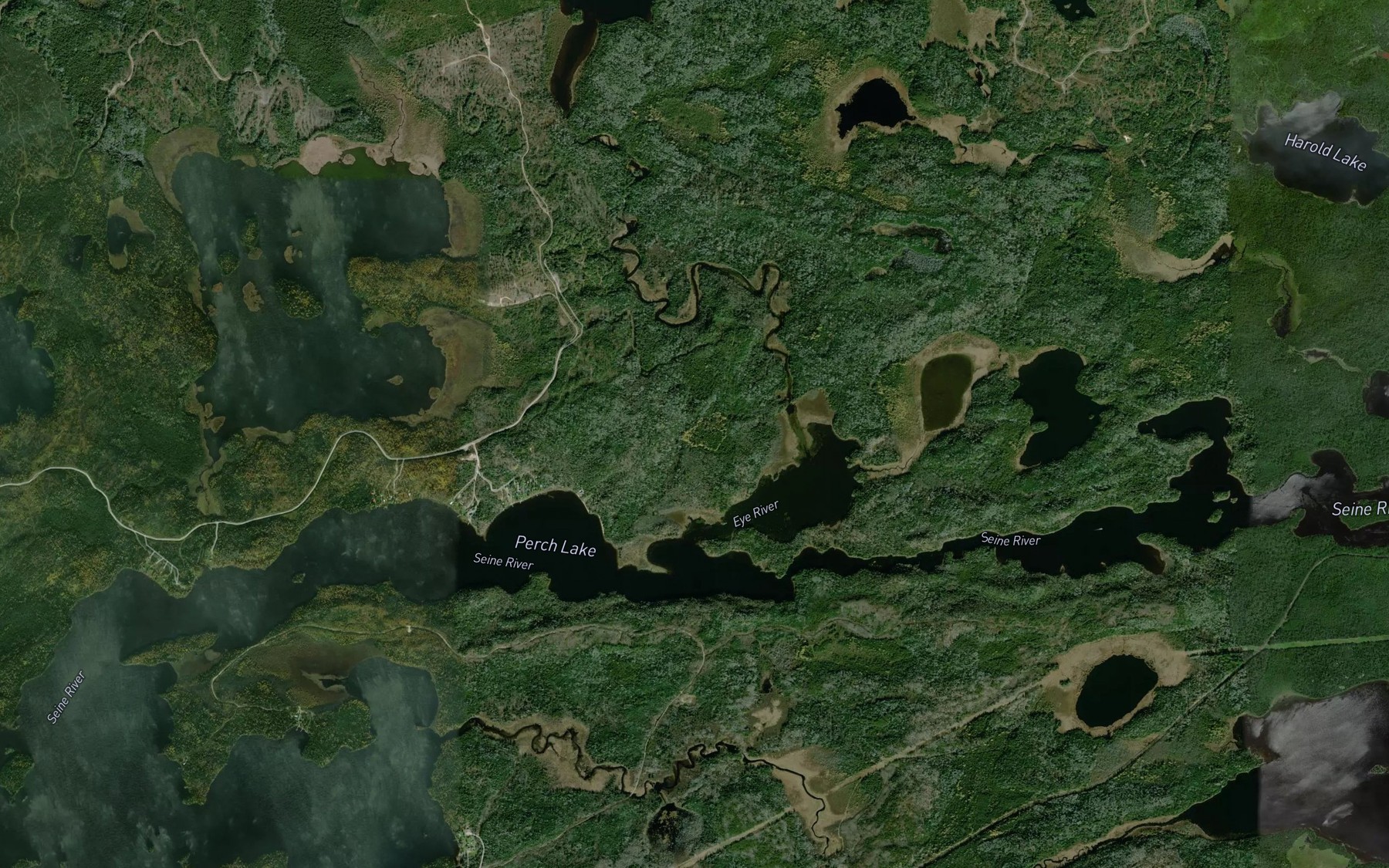 Satellite map of the Eye River