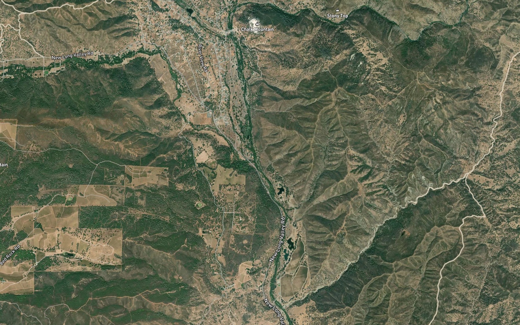 Satellite map of the Long Valley Creek