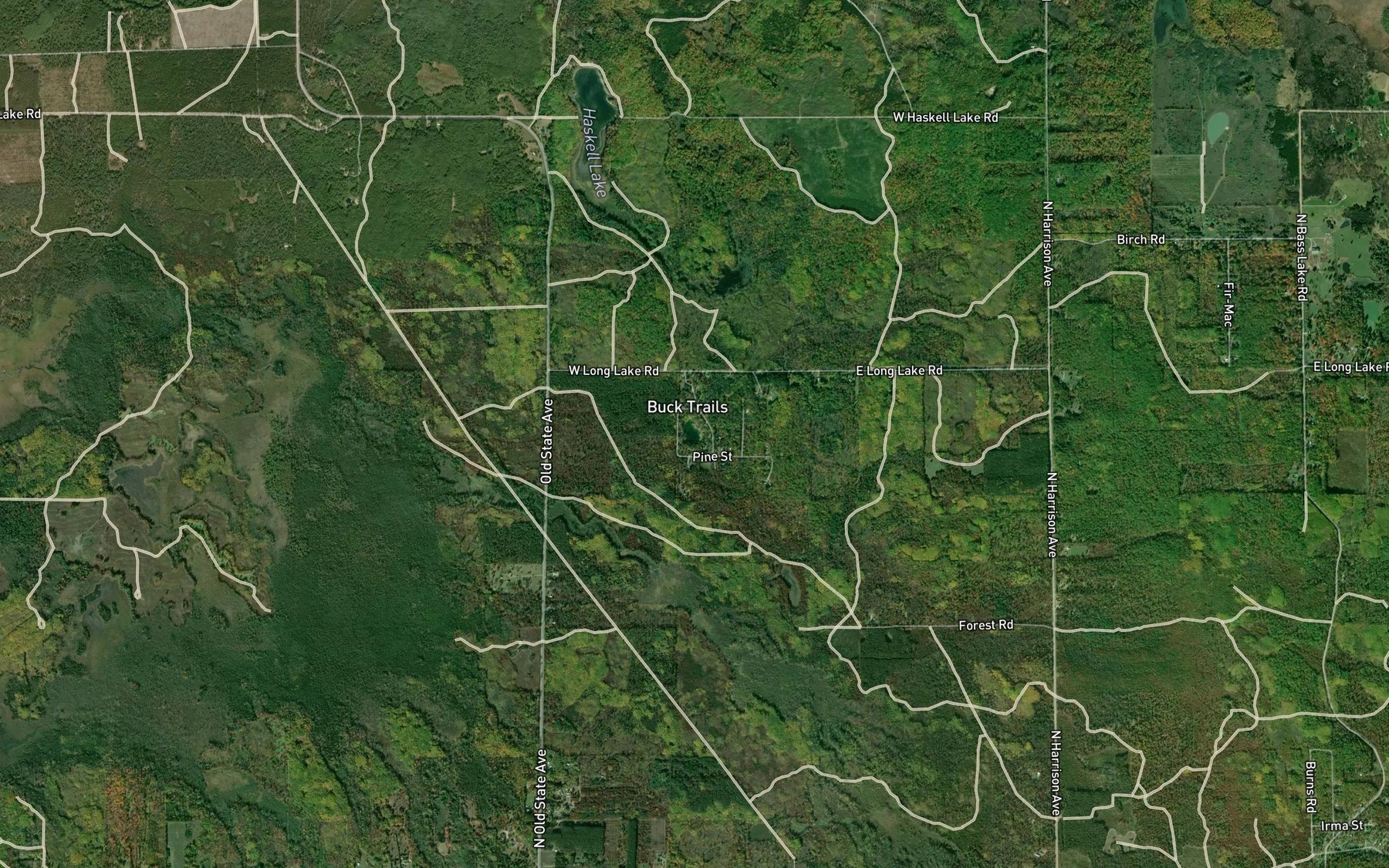 Satellite map of the Little Sunrise Lake