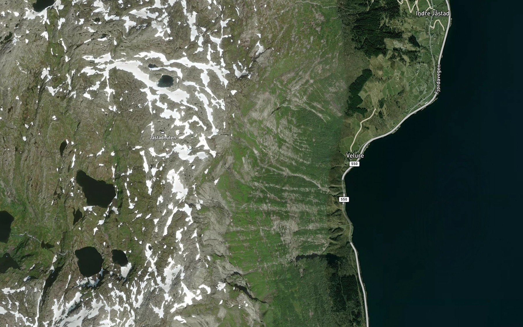 Satellite map of the Kvannskorfossen