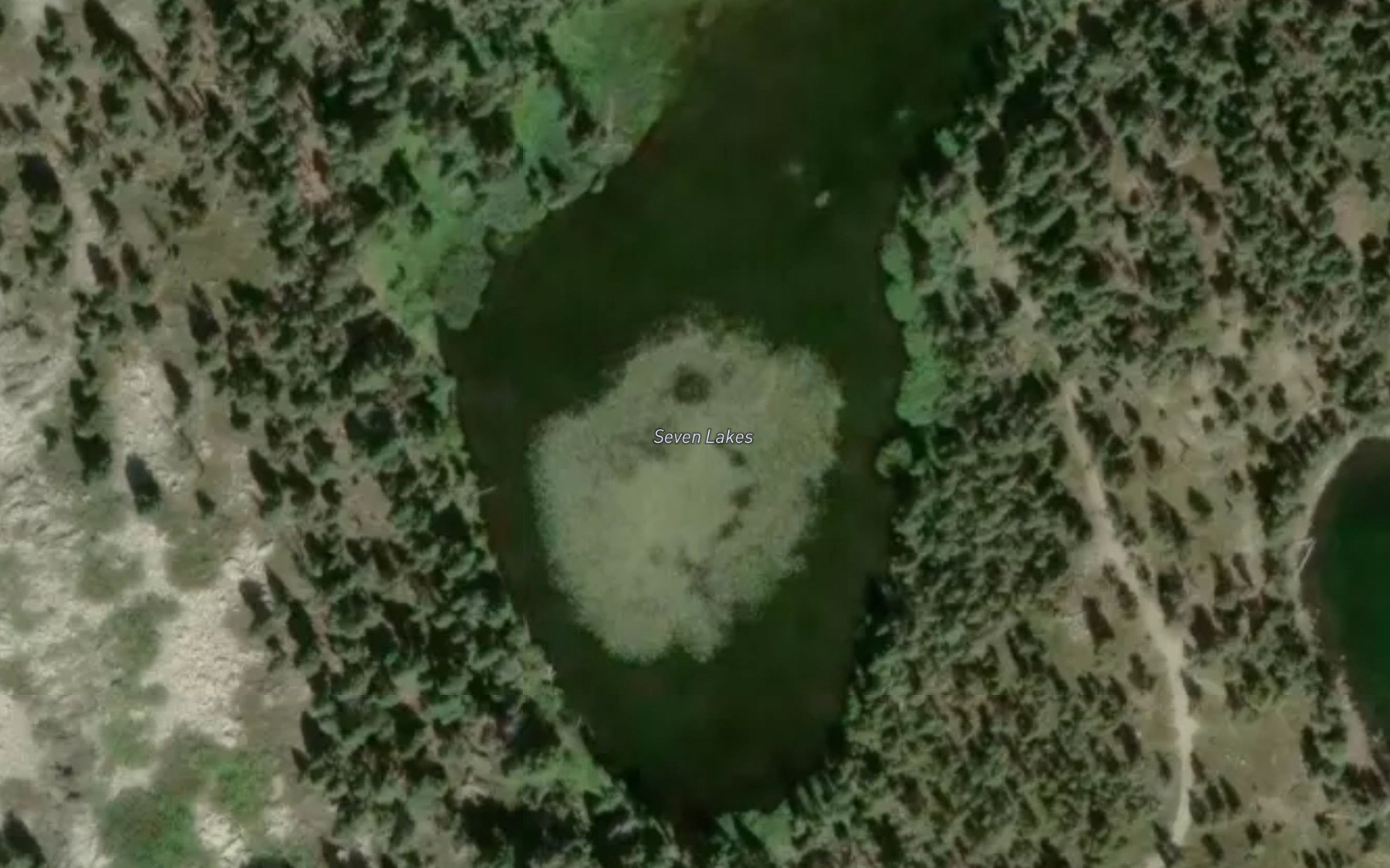 Satellite map of the Seven Lakes