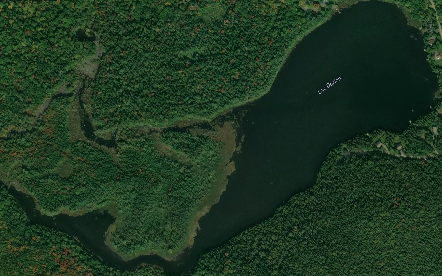 Satellite map of the Lac Dorion