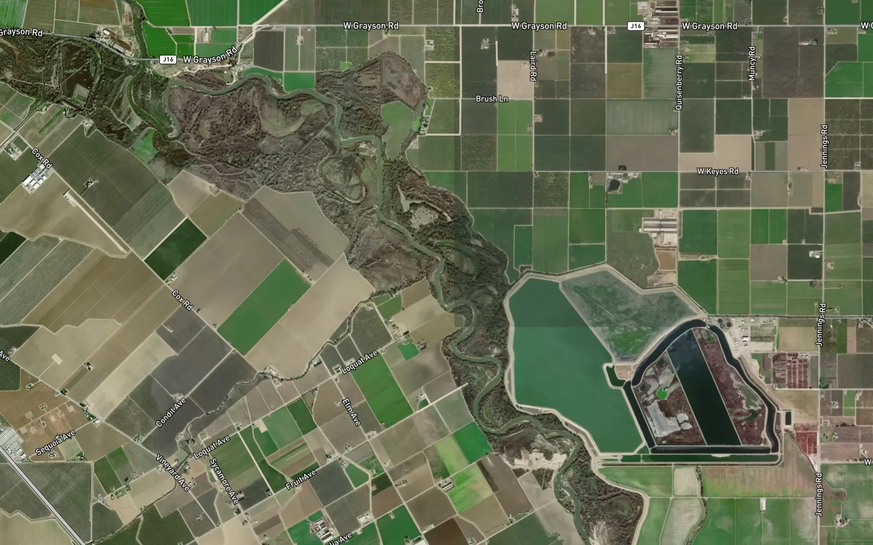 Satellite map of the Del Puerto Creek
