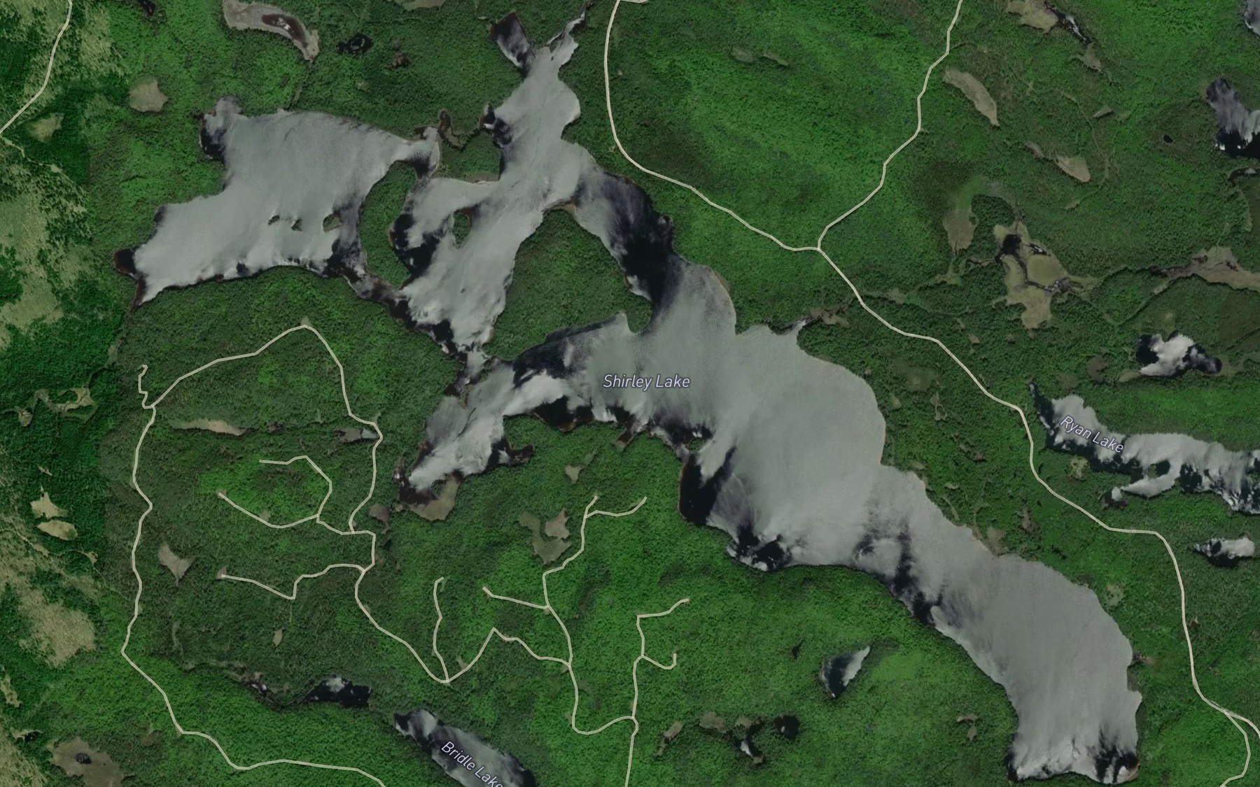 Satellite map of the Shirley Lake