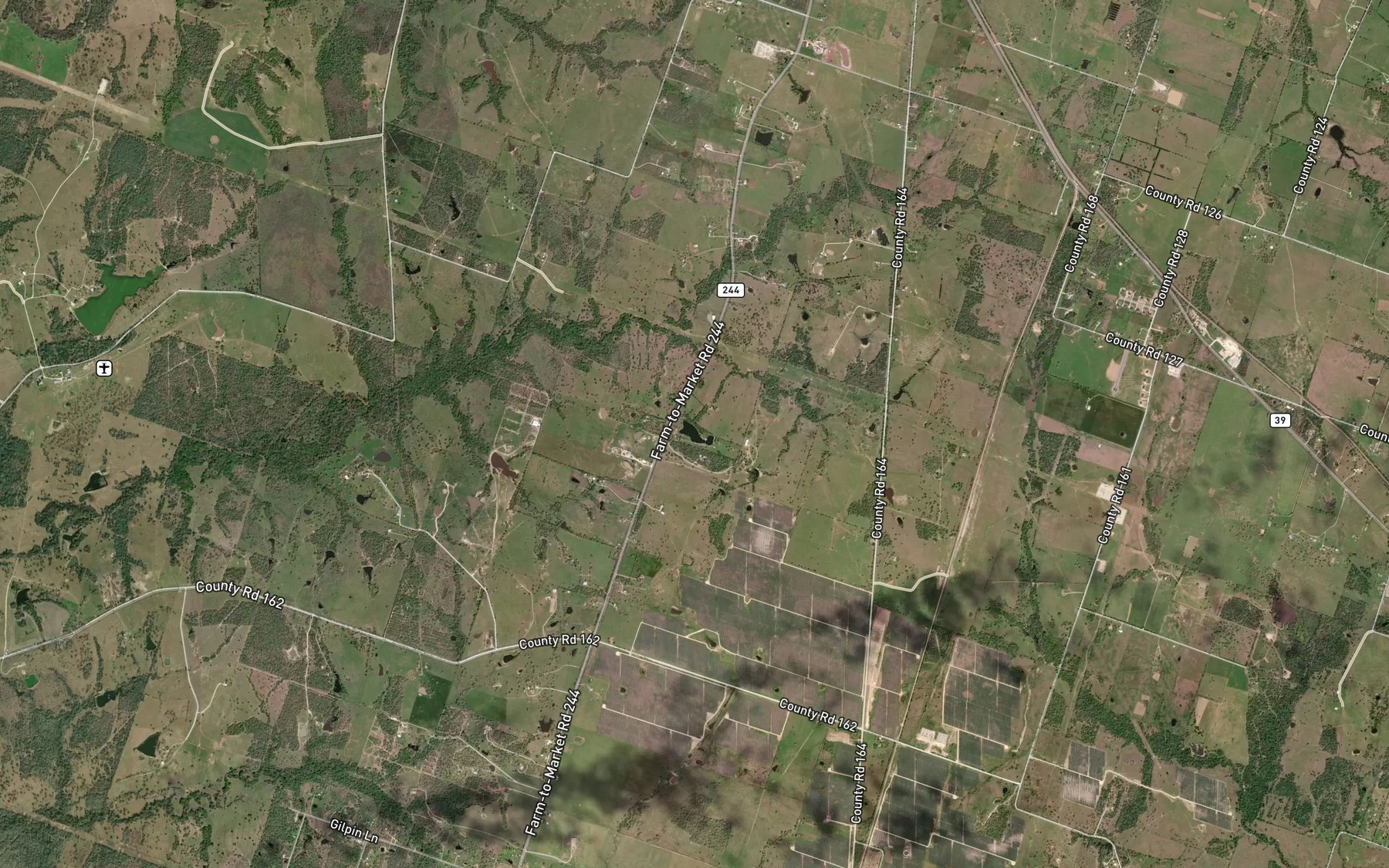 Satellite map of the Frances Lake