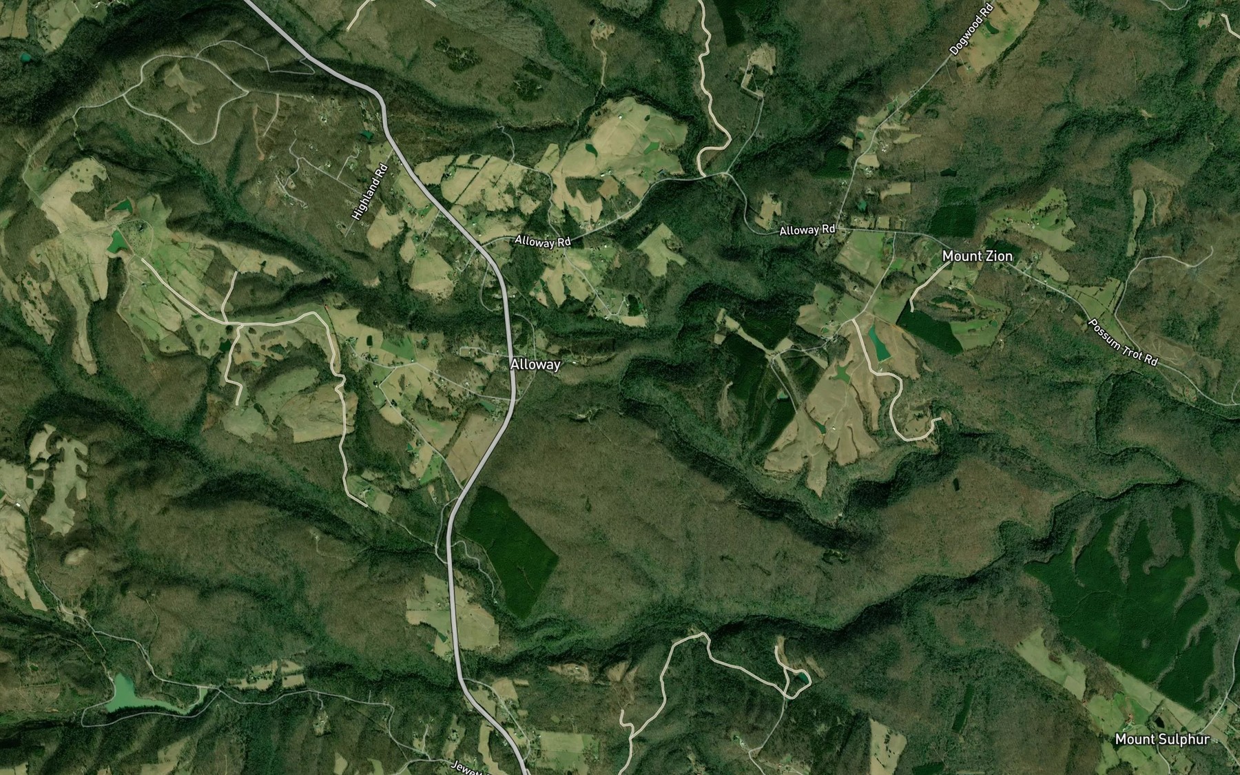 Satellite map of the Frog Branch