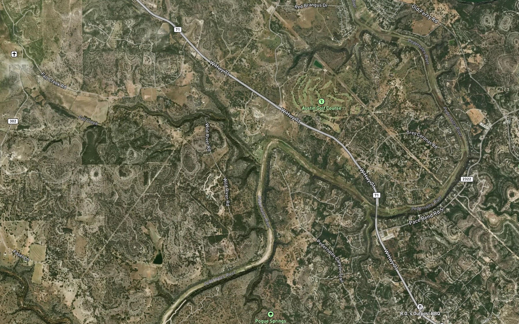 Satellite map of the Fall Creek