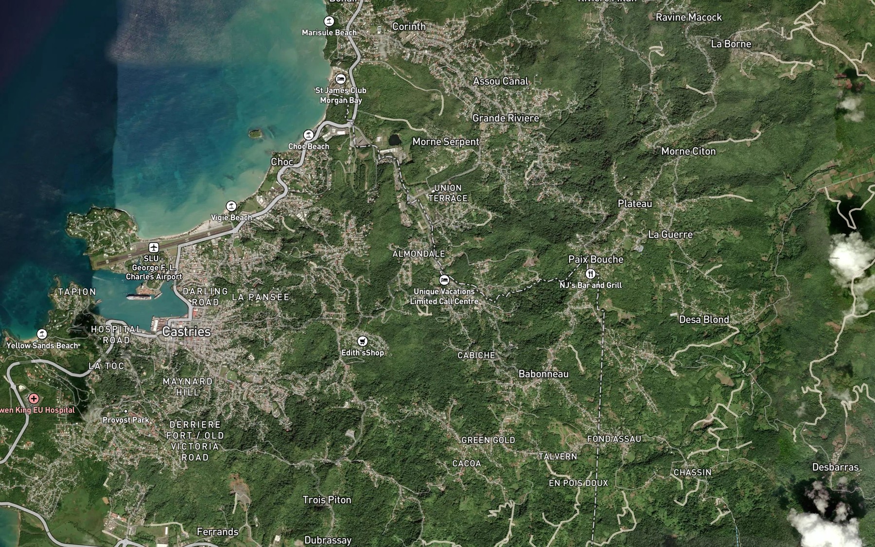 Satellite map of the Saint Joseph River