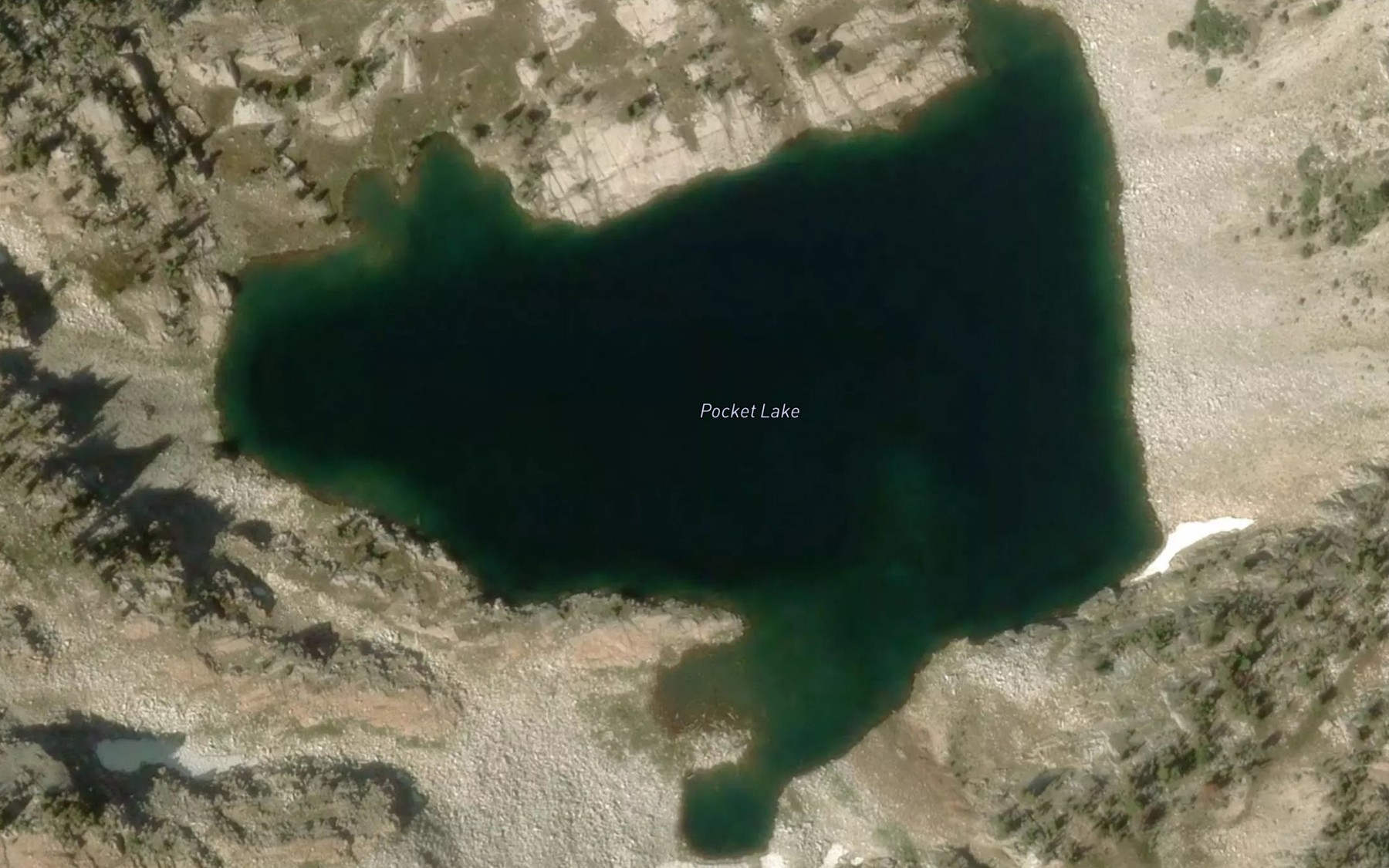 Satellite map of the Pocket Lake