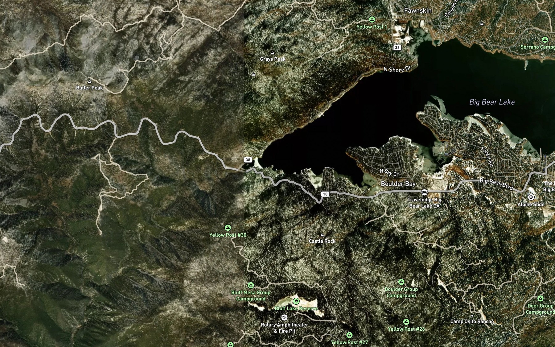 Satellite map of the Kidd Cove