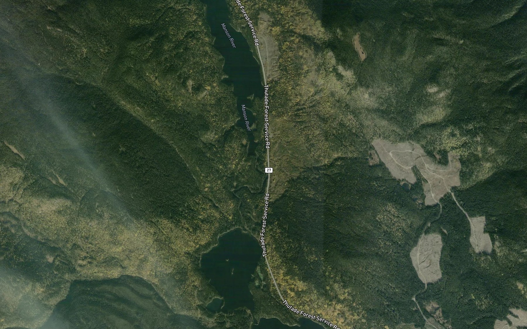 Satellite map of the Manson Lakes
